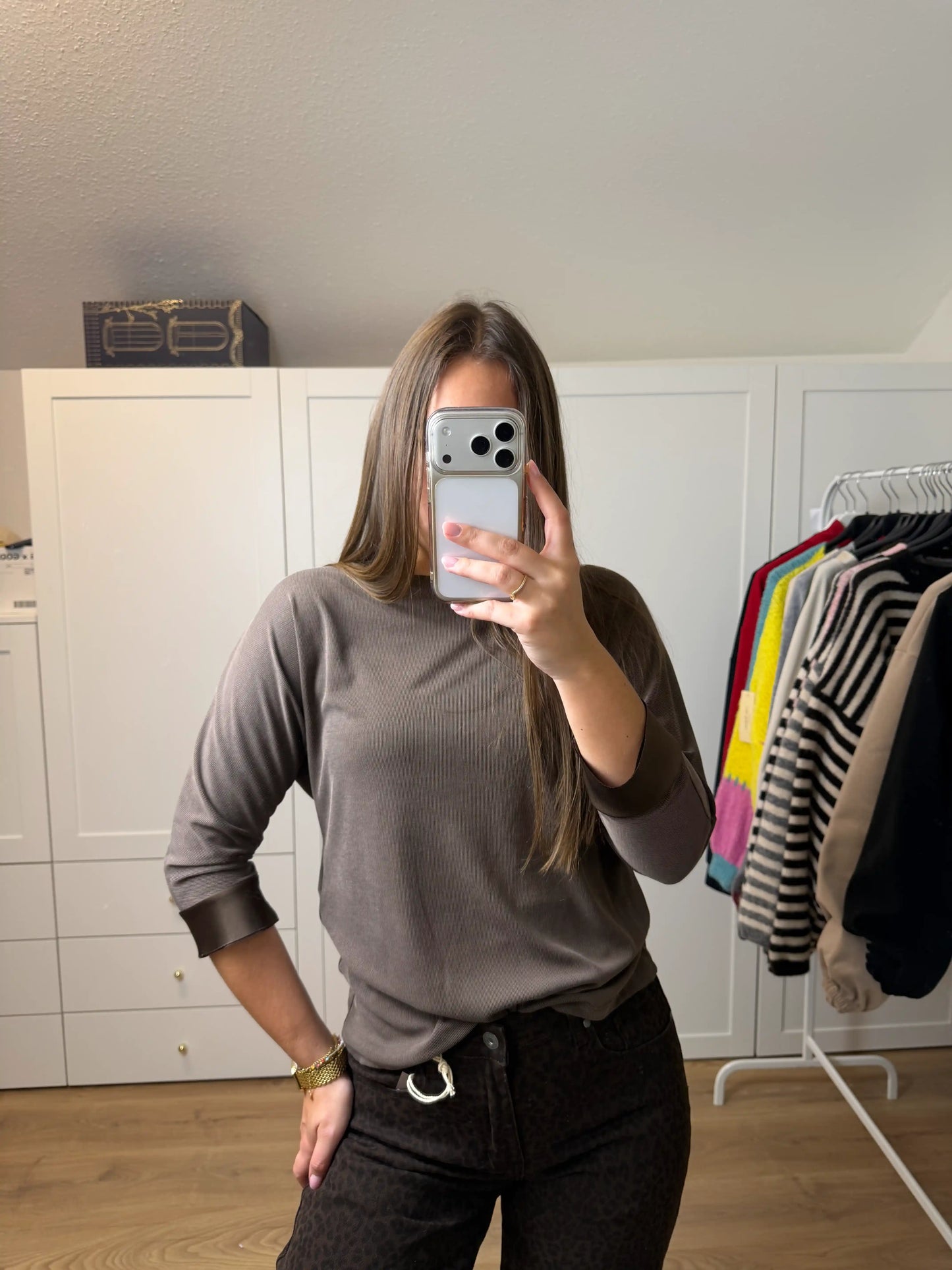 Langarmshirt "Sleeve" Braun