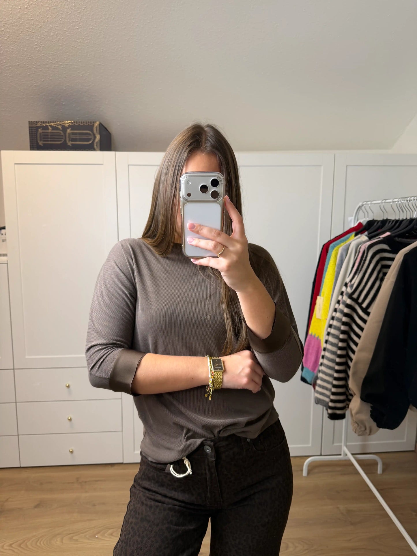 Langarmshirt "Sleeve" Braun