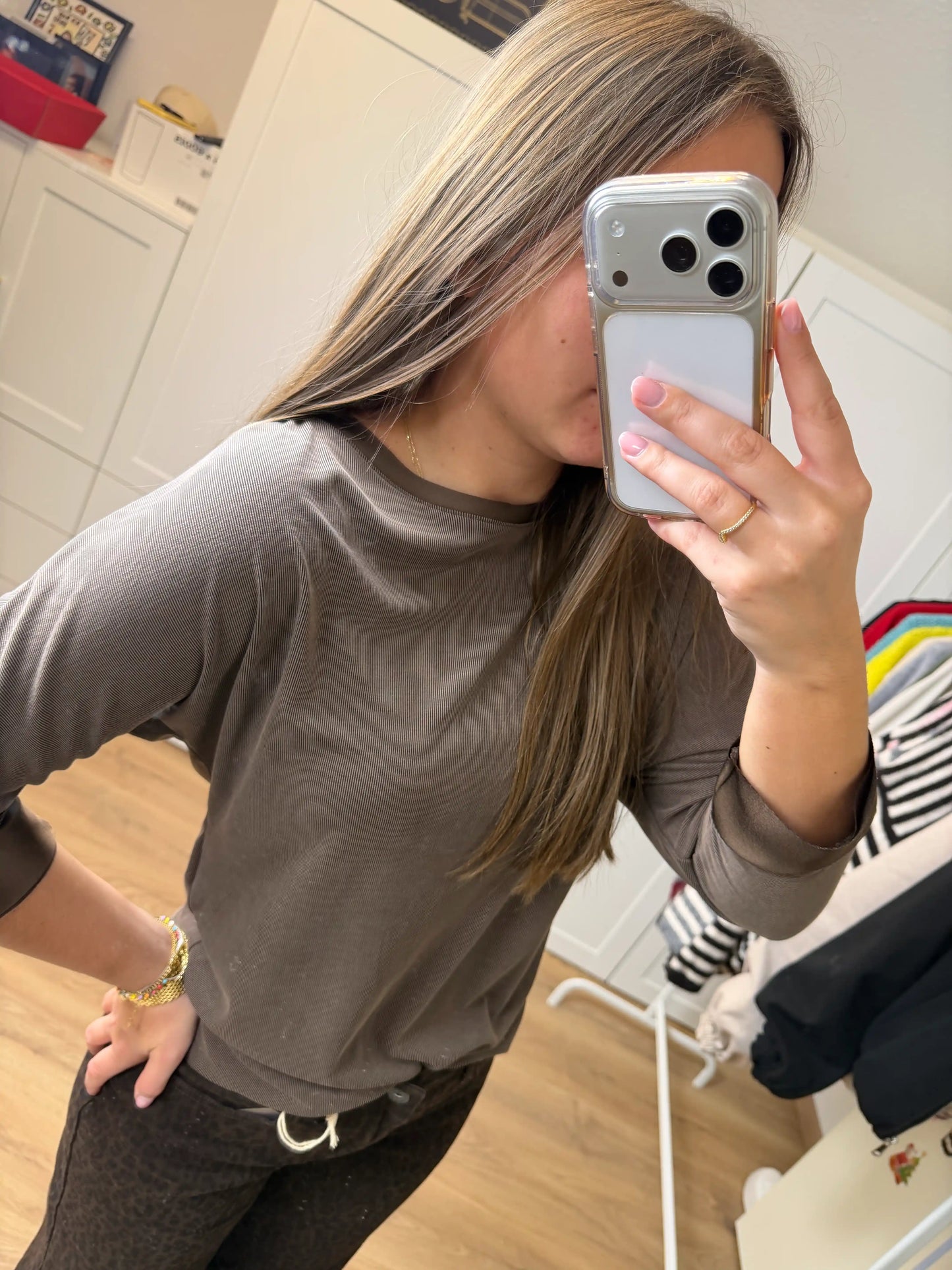 Langarmshirt "Sleeve" Braun