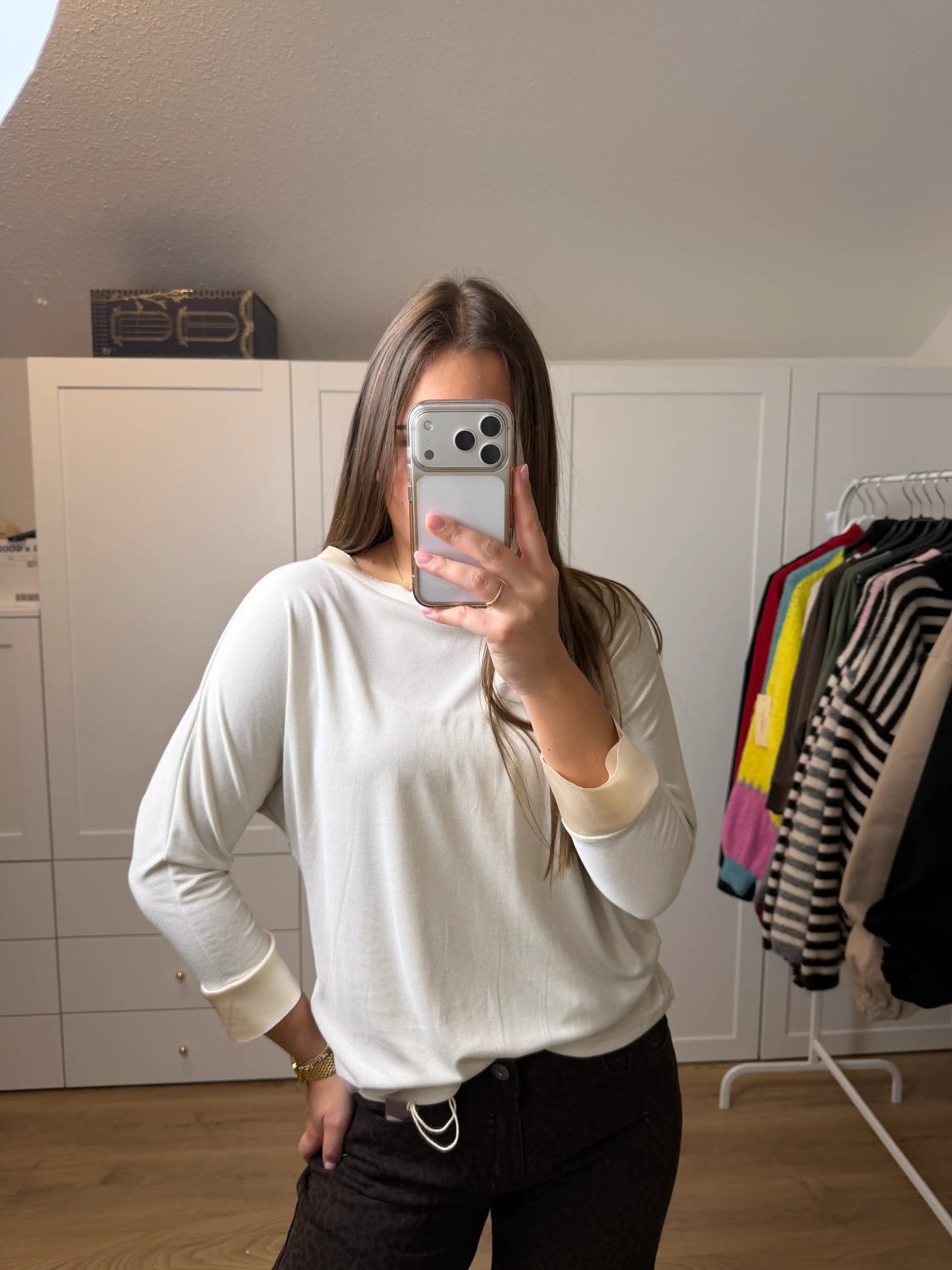 Langarmshirt "Sleeve" Beige