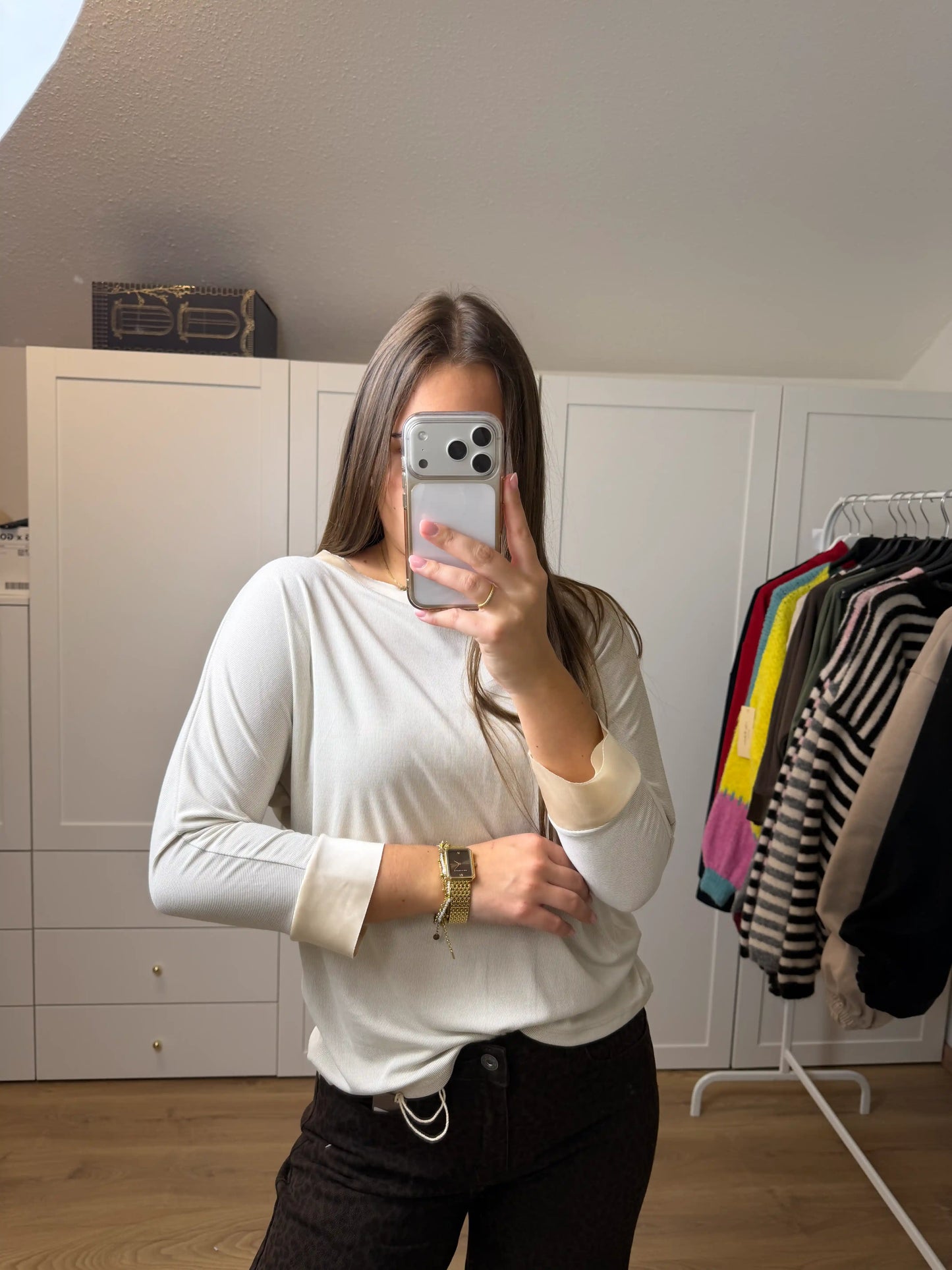 Langarmshirt "Sleeve" Beige