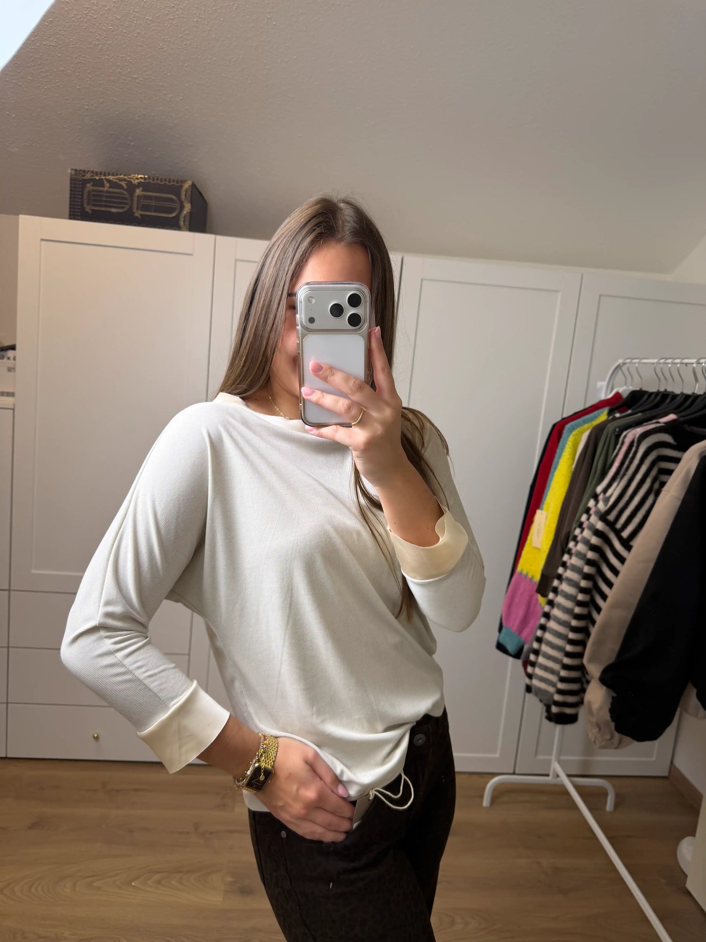 Langarmshirt "Sleeve" Beige