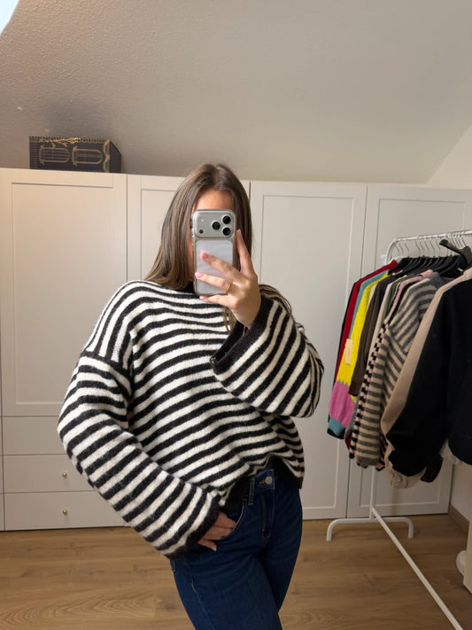 Pullover "Cozy Stripe" Schokobraun