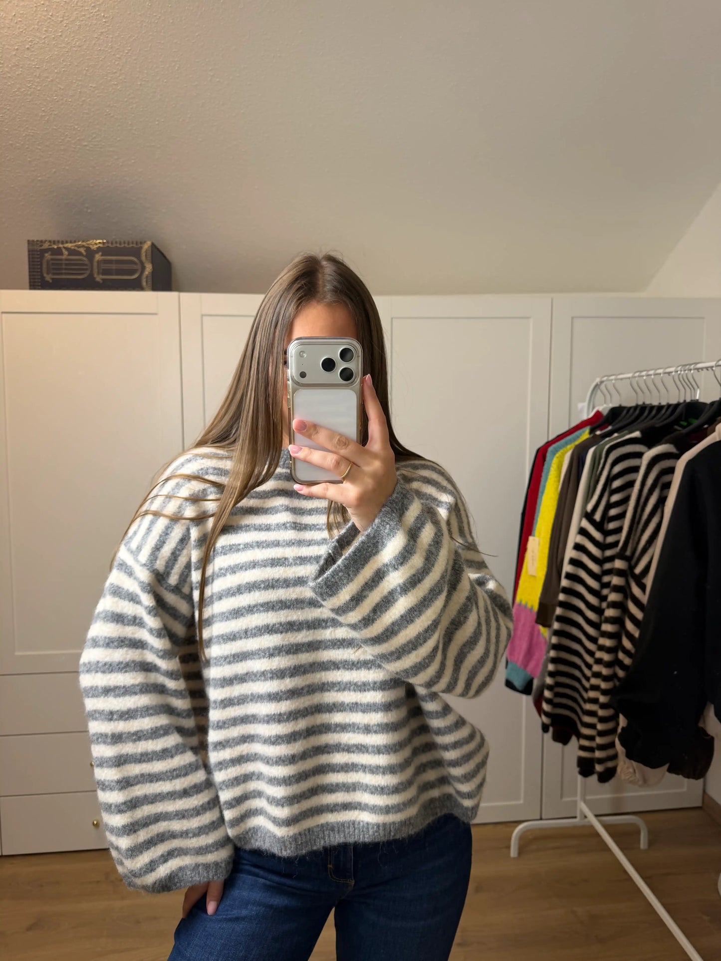 Pullover "Cozy Stripe" Grau