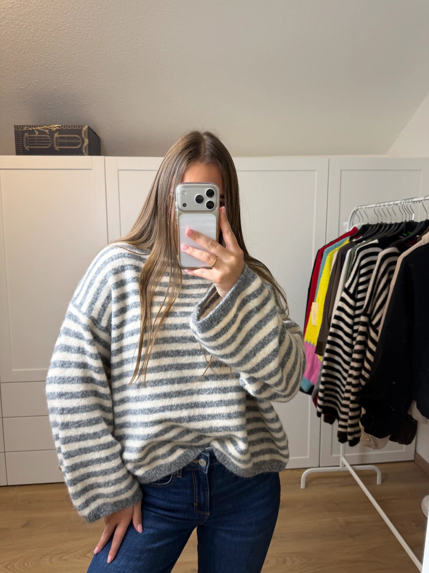 Pullover "Cozy Stripe" Grau