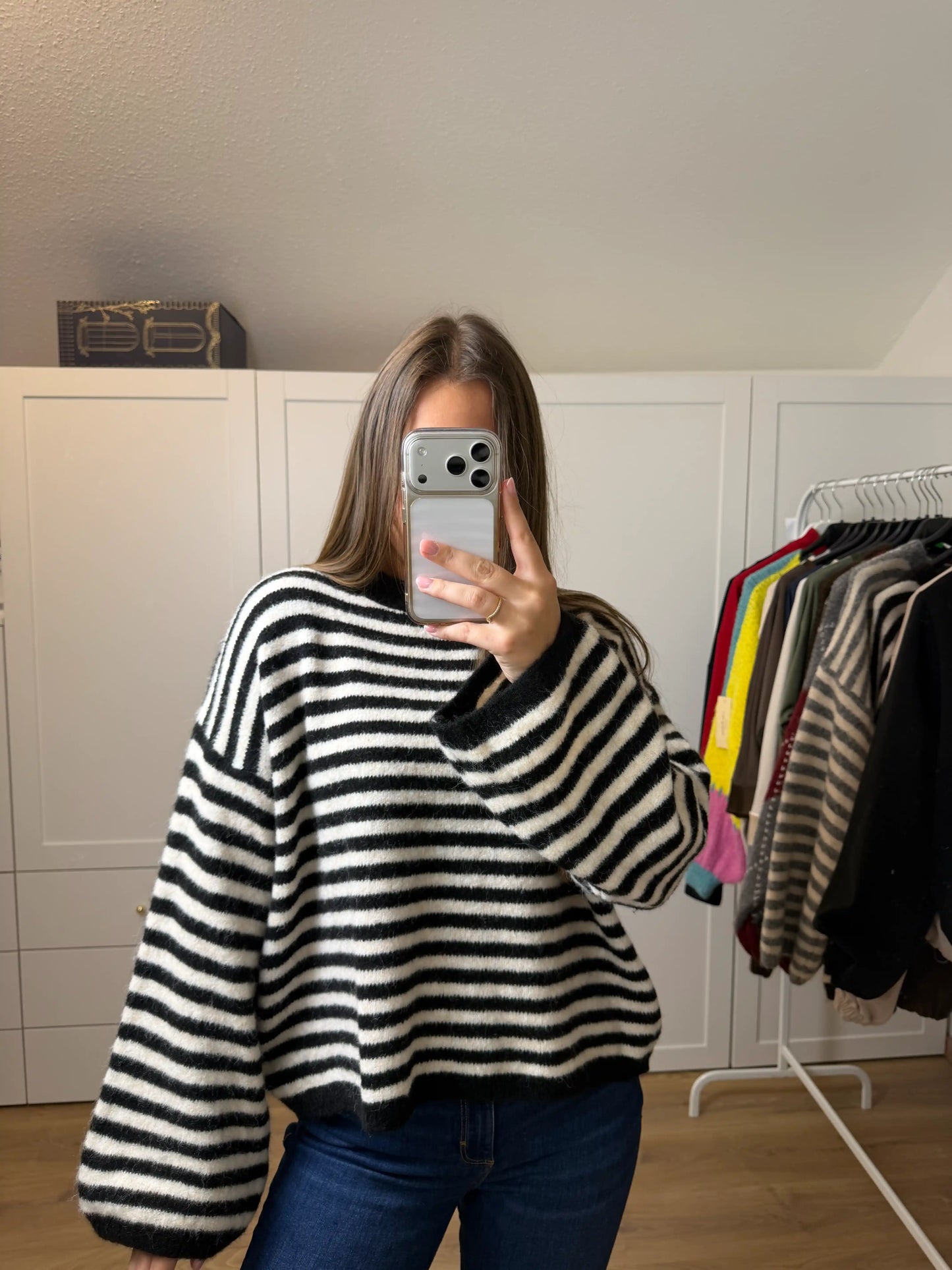 Pullover "Cozy Stripe" Schwarz