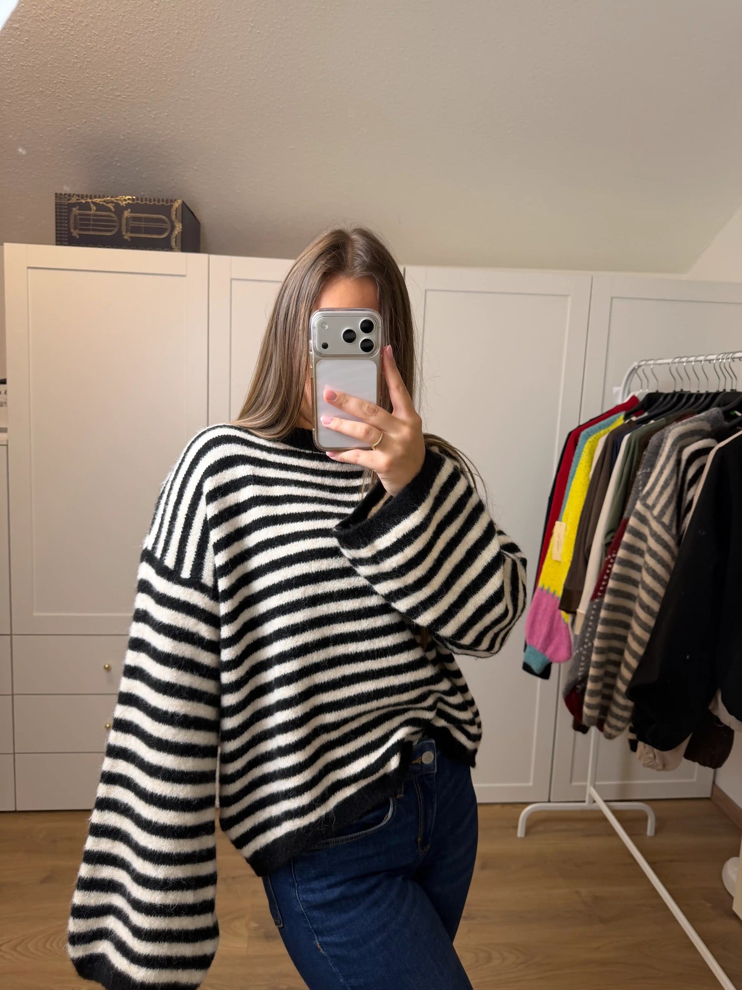 Pullover "Cozy Stripe" Schwarz
