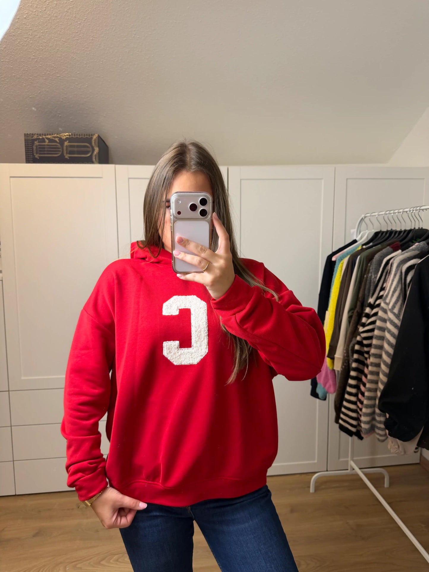 Kapuzenpullover "C-Letter" Rot