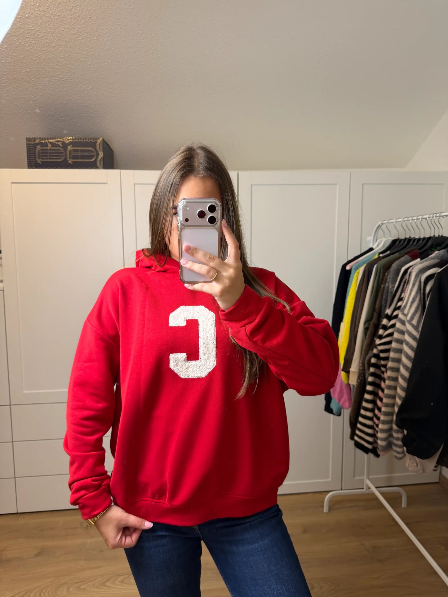 Kapuzenpullover "C-Letter" Rot