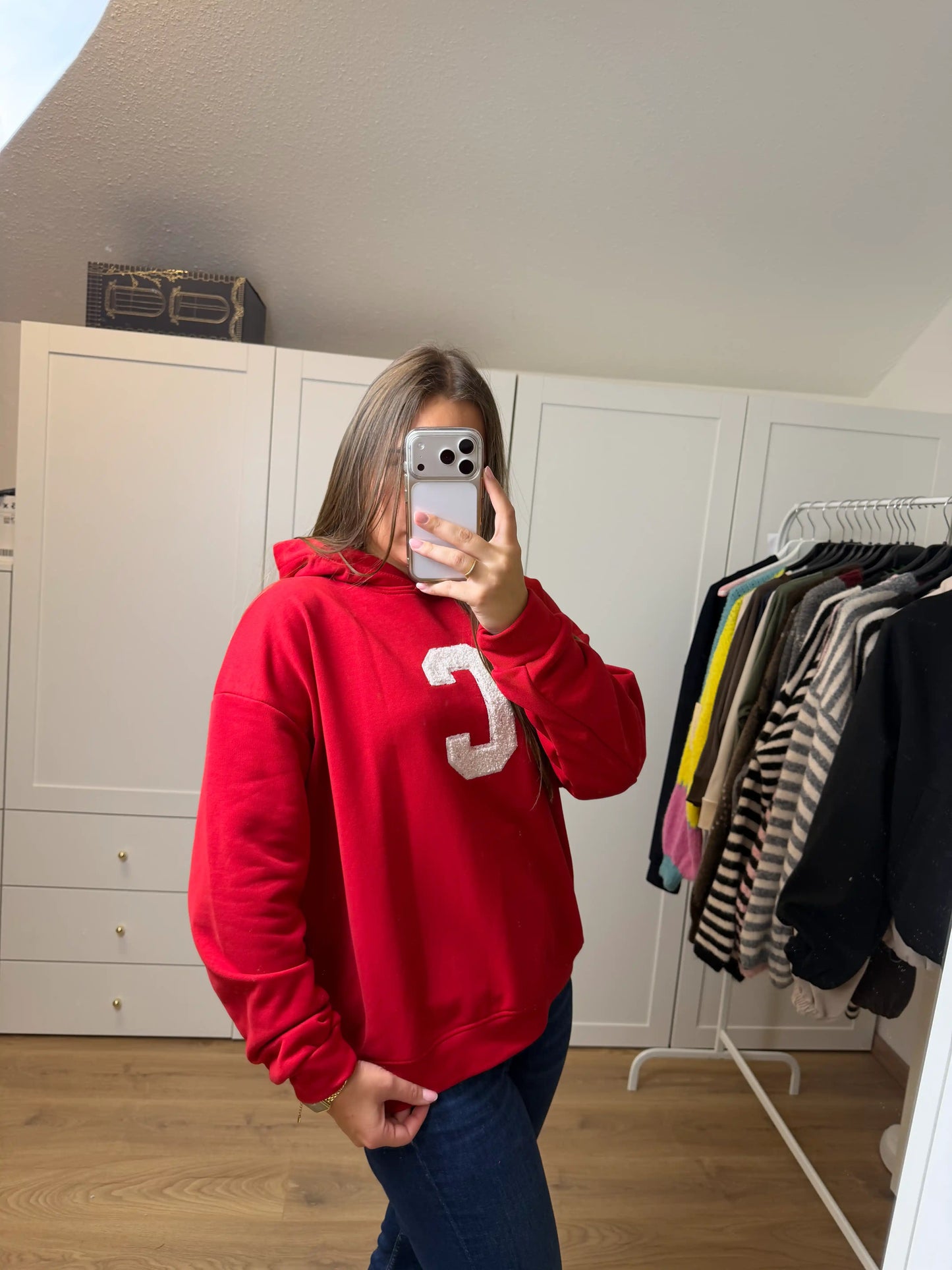 Kapuzenpullover "C-Letter" Rot