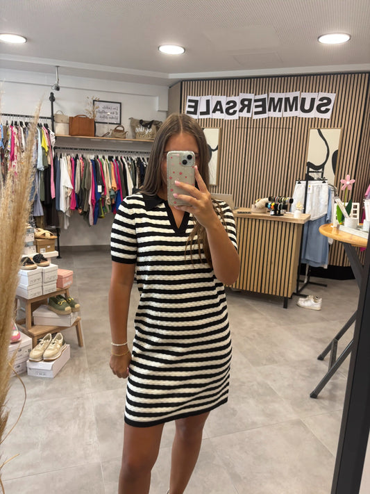 Kleid "Polostripe" Schwarz
