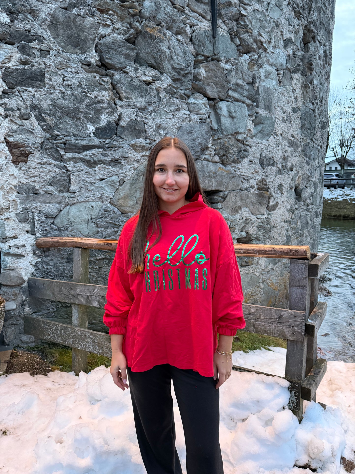 Pullover "Hello Christmas" Rot