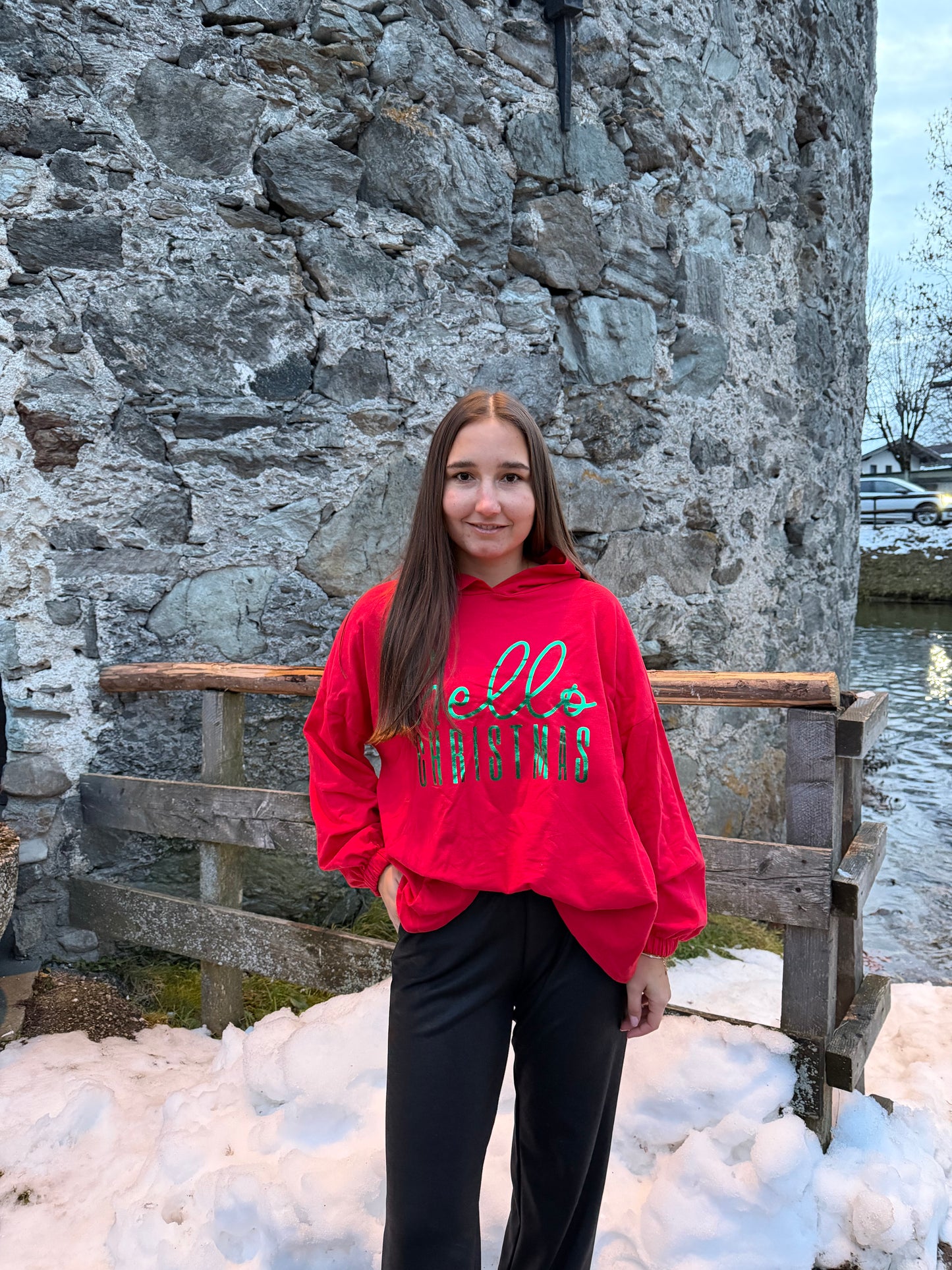 Pullover "Hello Christmas" Rot