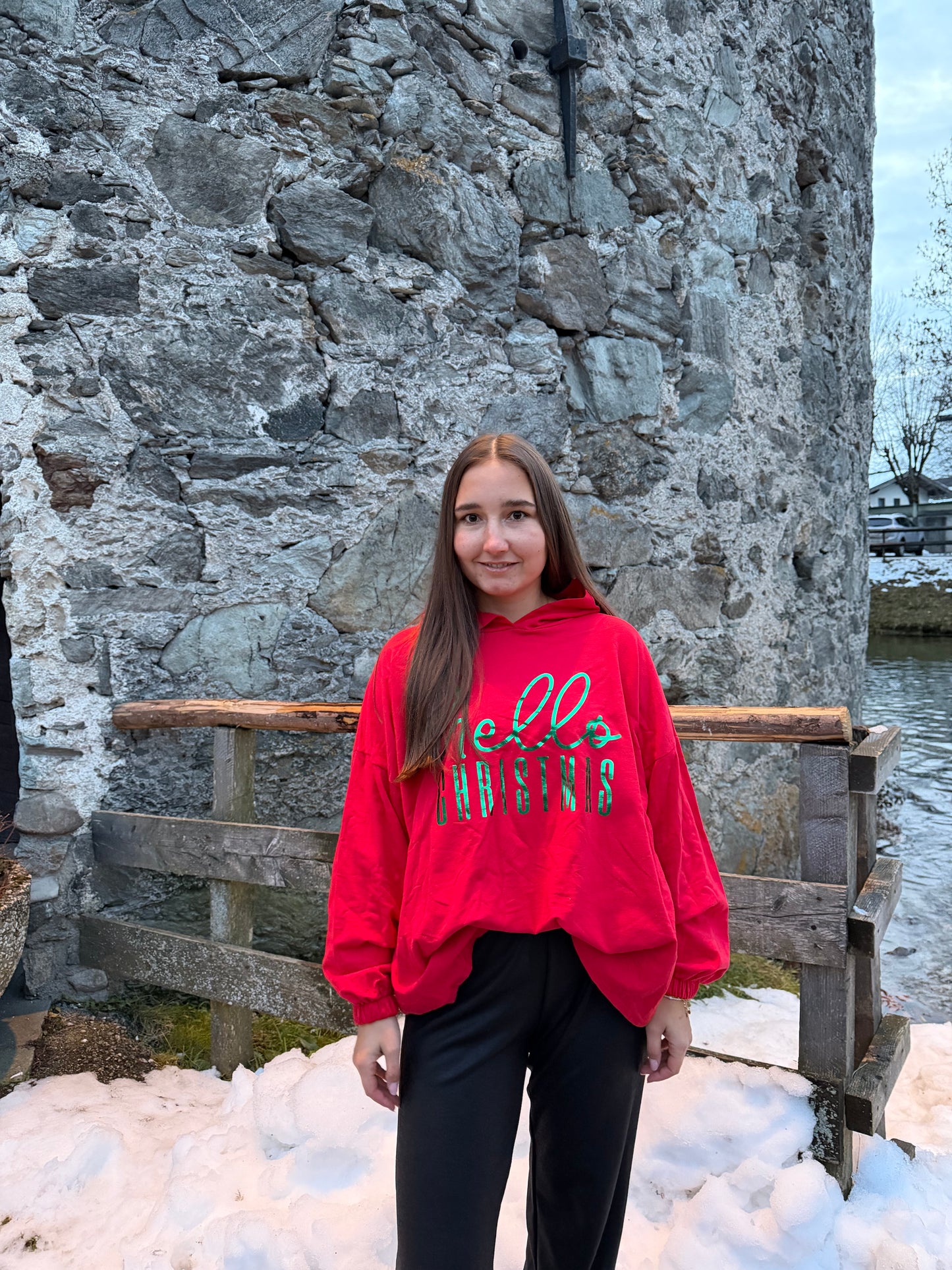 Pullover "Hello Christmas" Rot