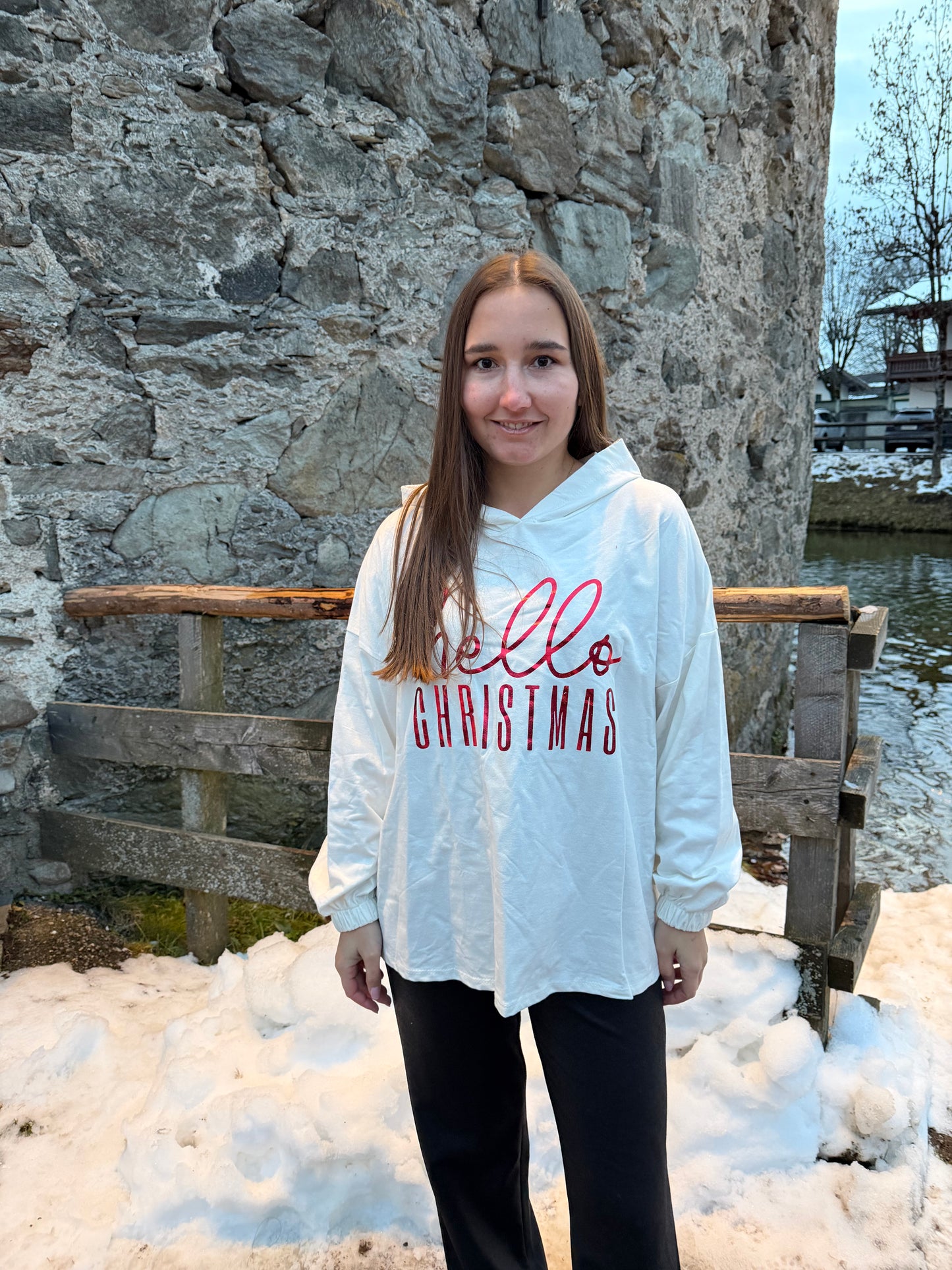 Pullover "Hello Christmas" Weiß