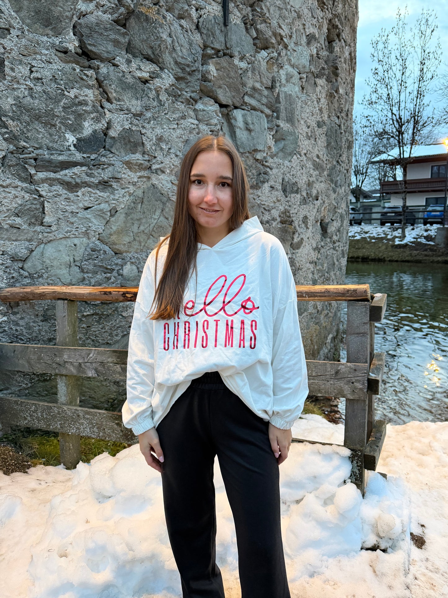 Pullover "Hello Christmas" Weiß