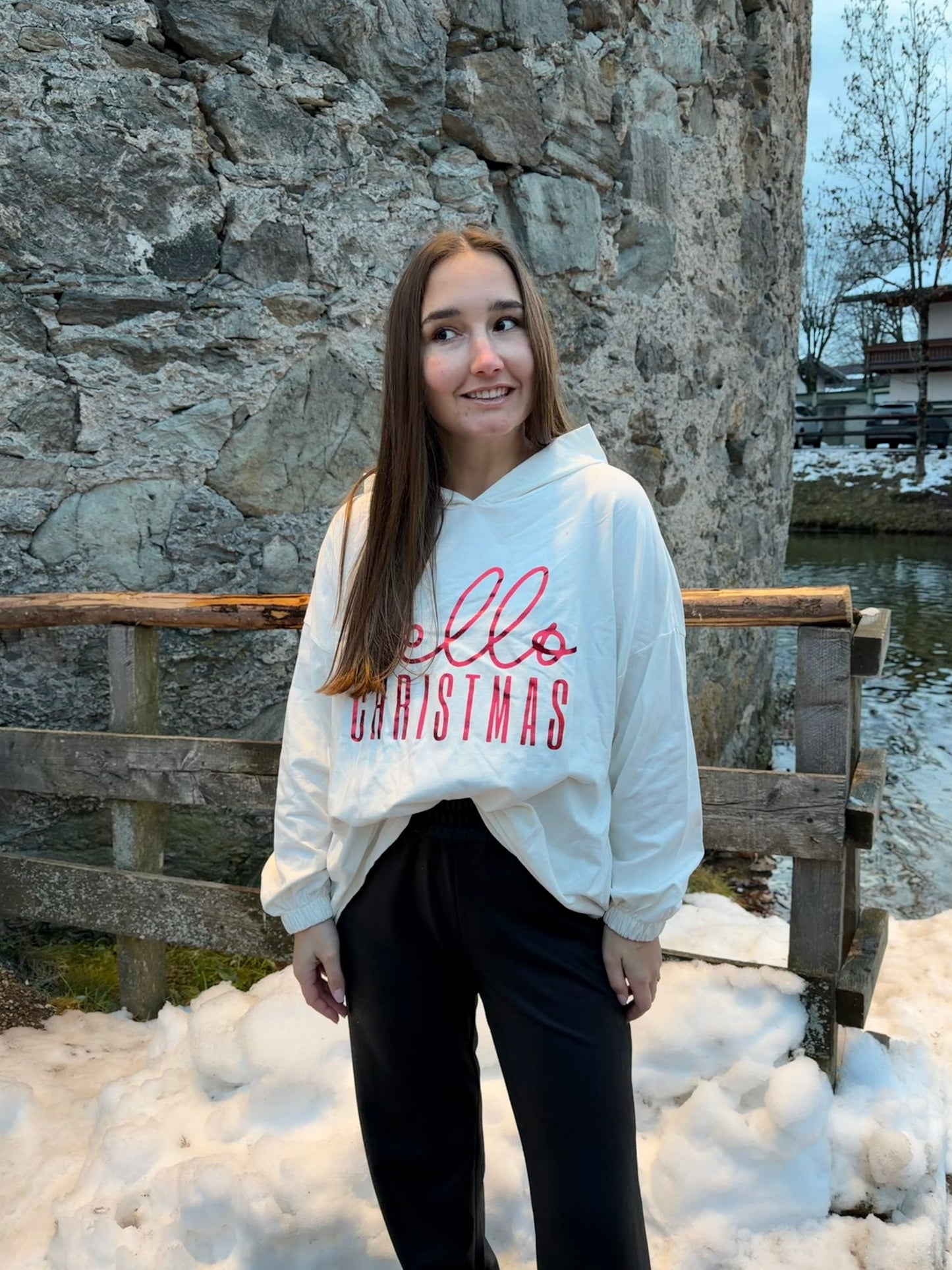 Pullover "Hello Christmas" Weiß