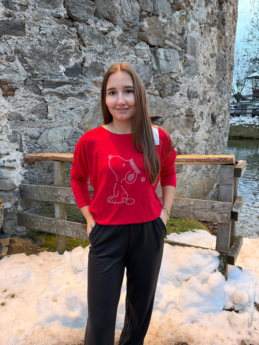 Pullover "Christmas-Snoopie" Rot