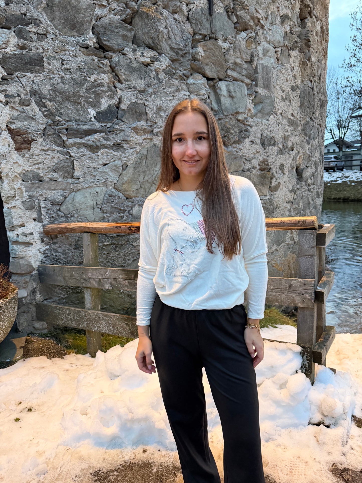 Pullover "Christmas-Snoopie" Weiß