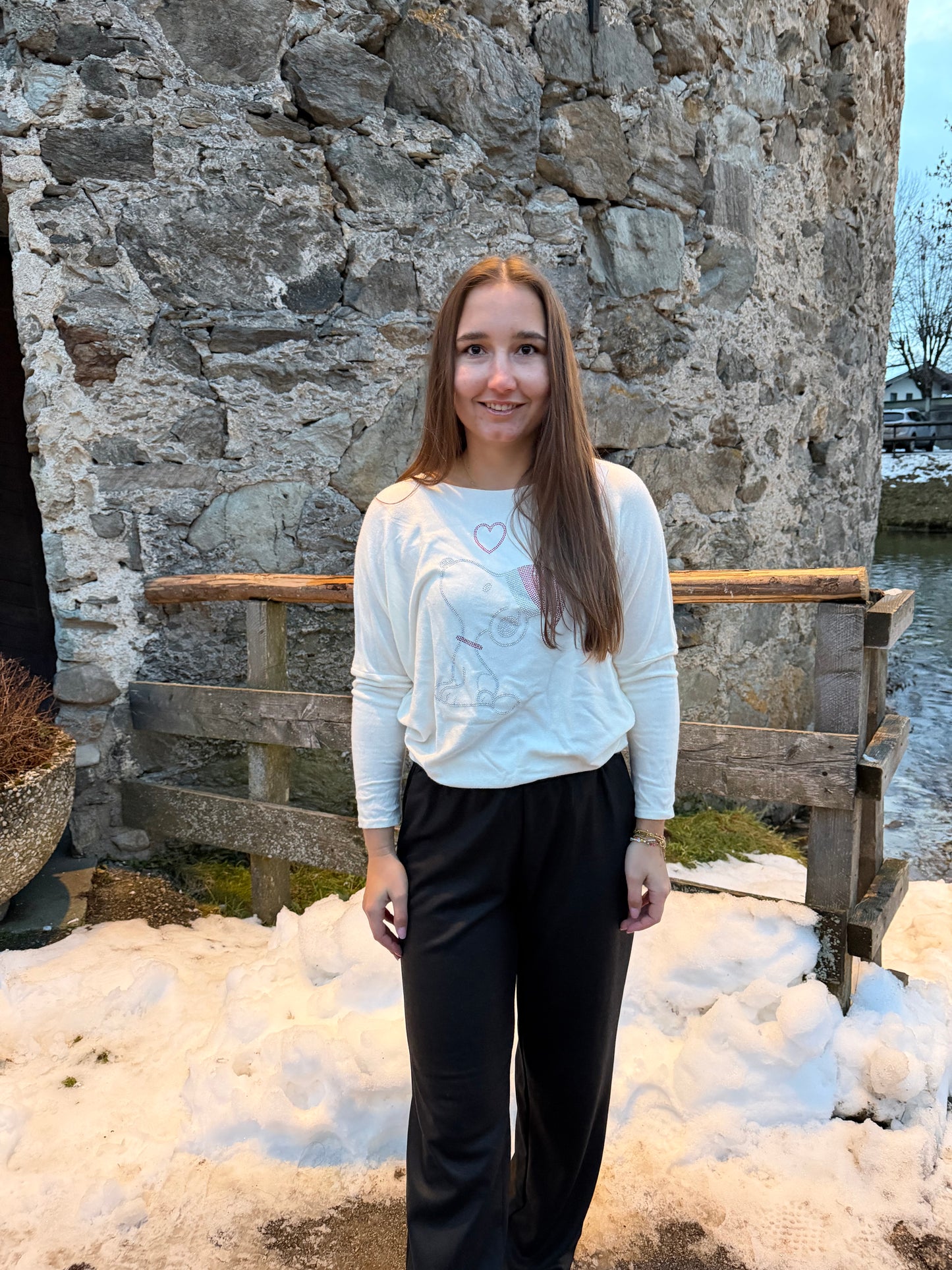 Pullover "Christmas-Snoopie" Weiß