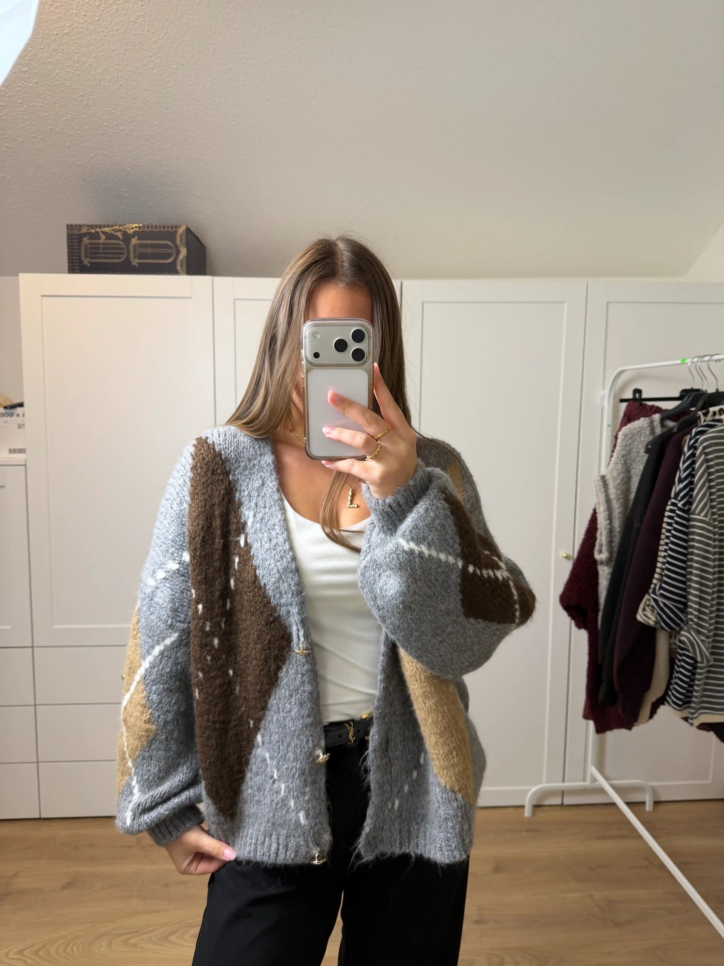 Cardigan "Nordic Rust" Grau