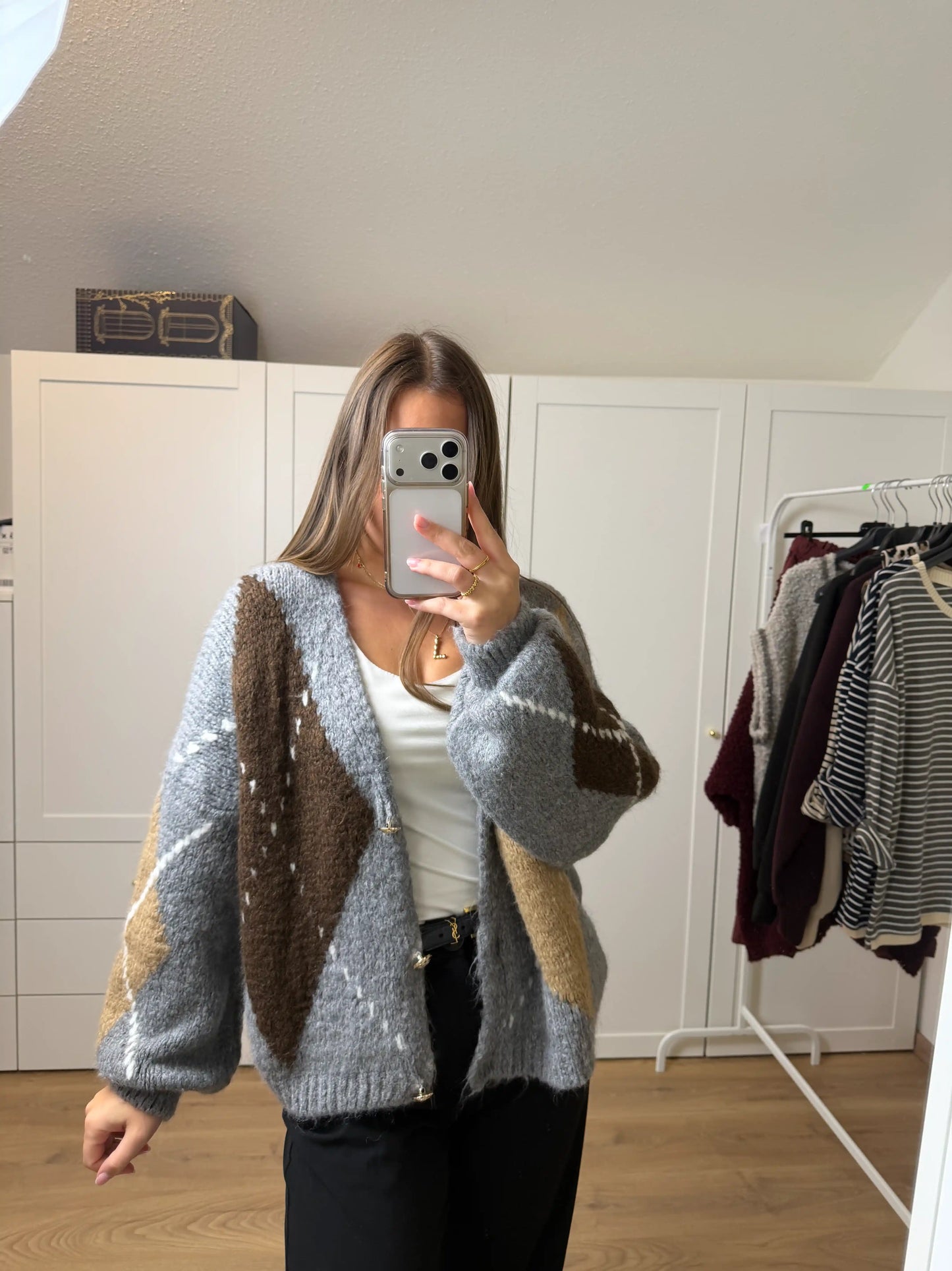 Cardigan "Nordic Rust" Grau