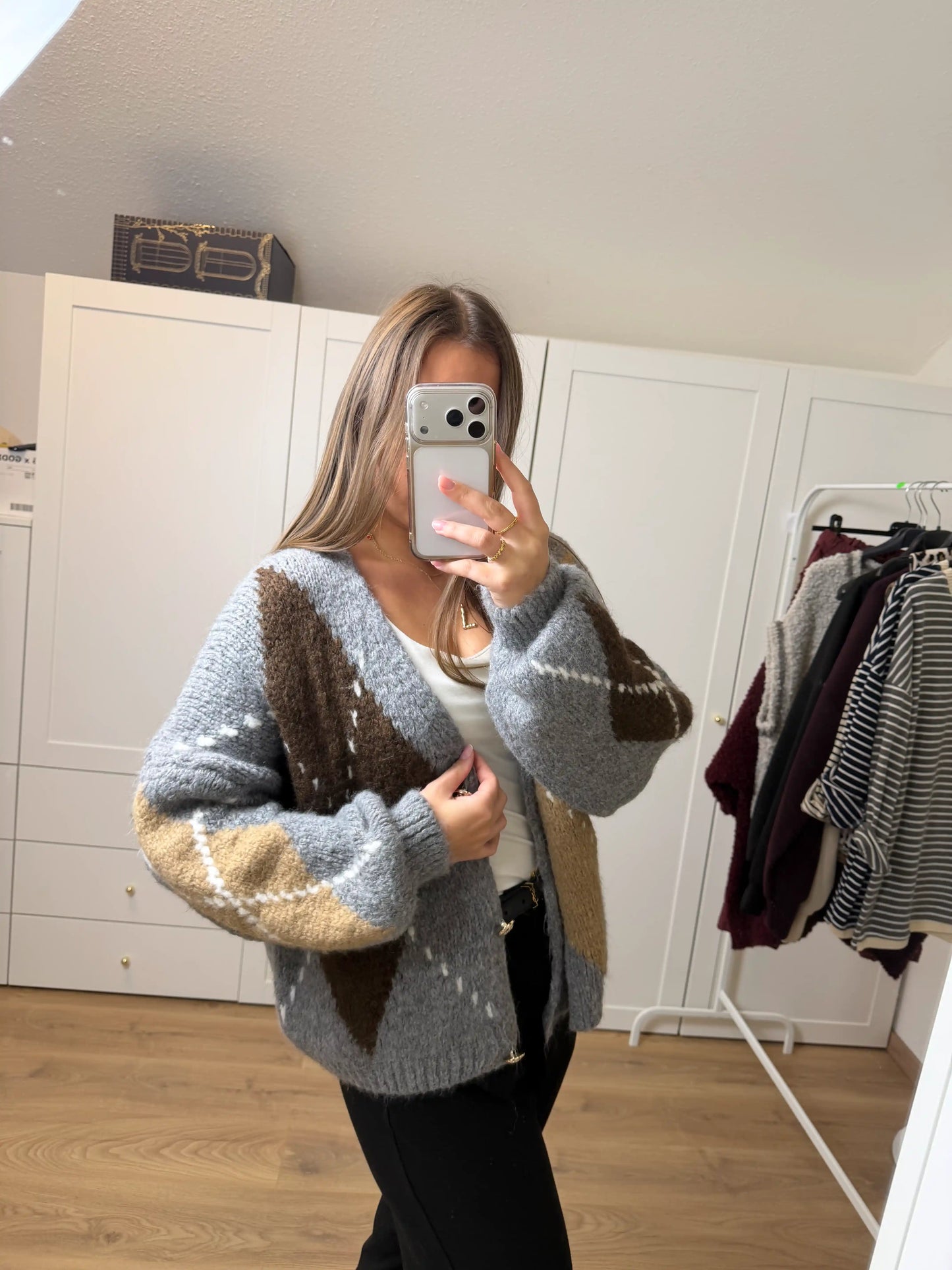 Cardigan "Nordic Rust" Grau