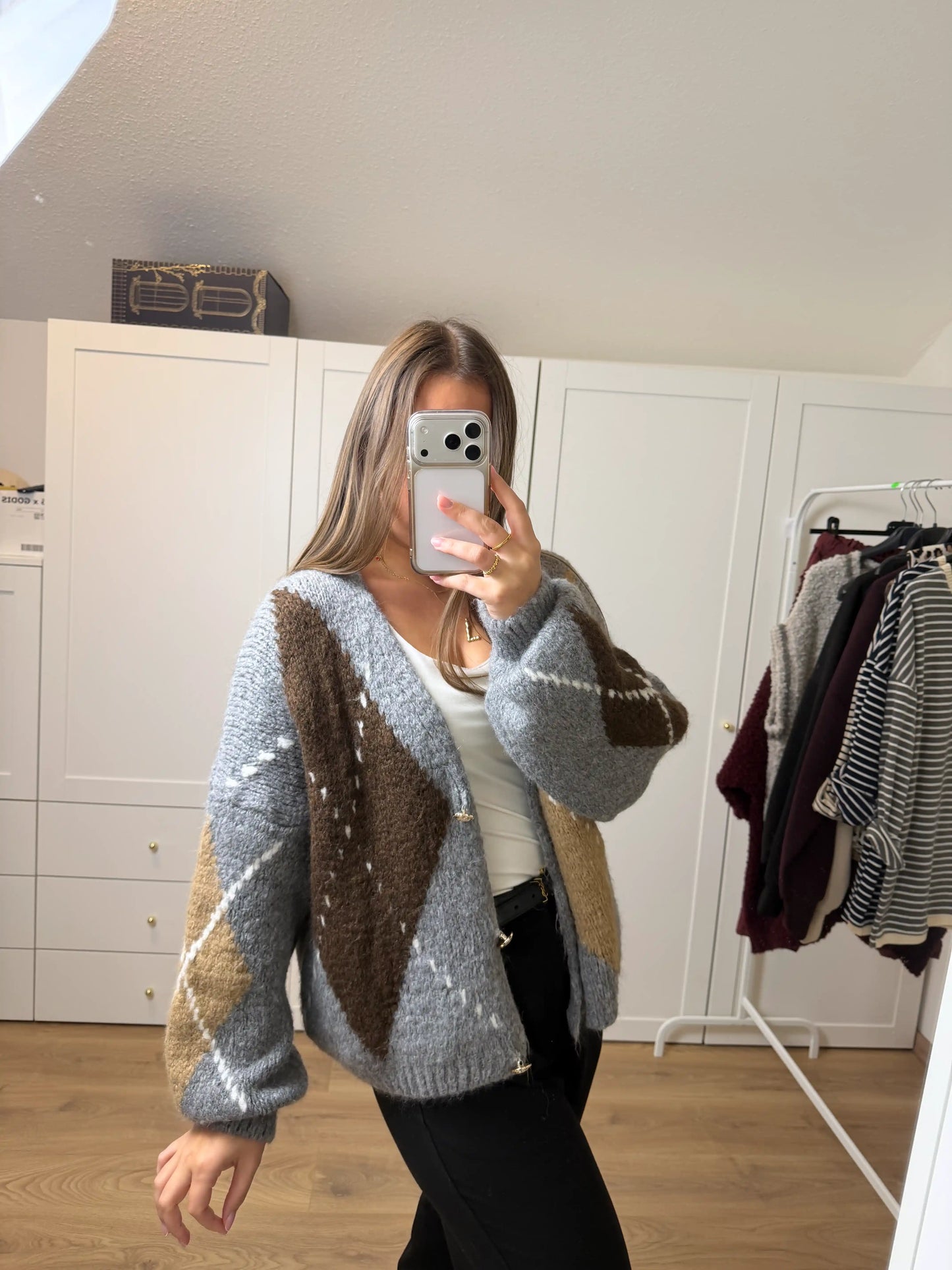 Cardigan "Nordic Rust" Grau