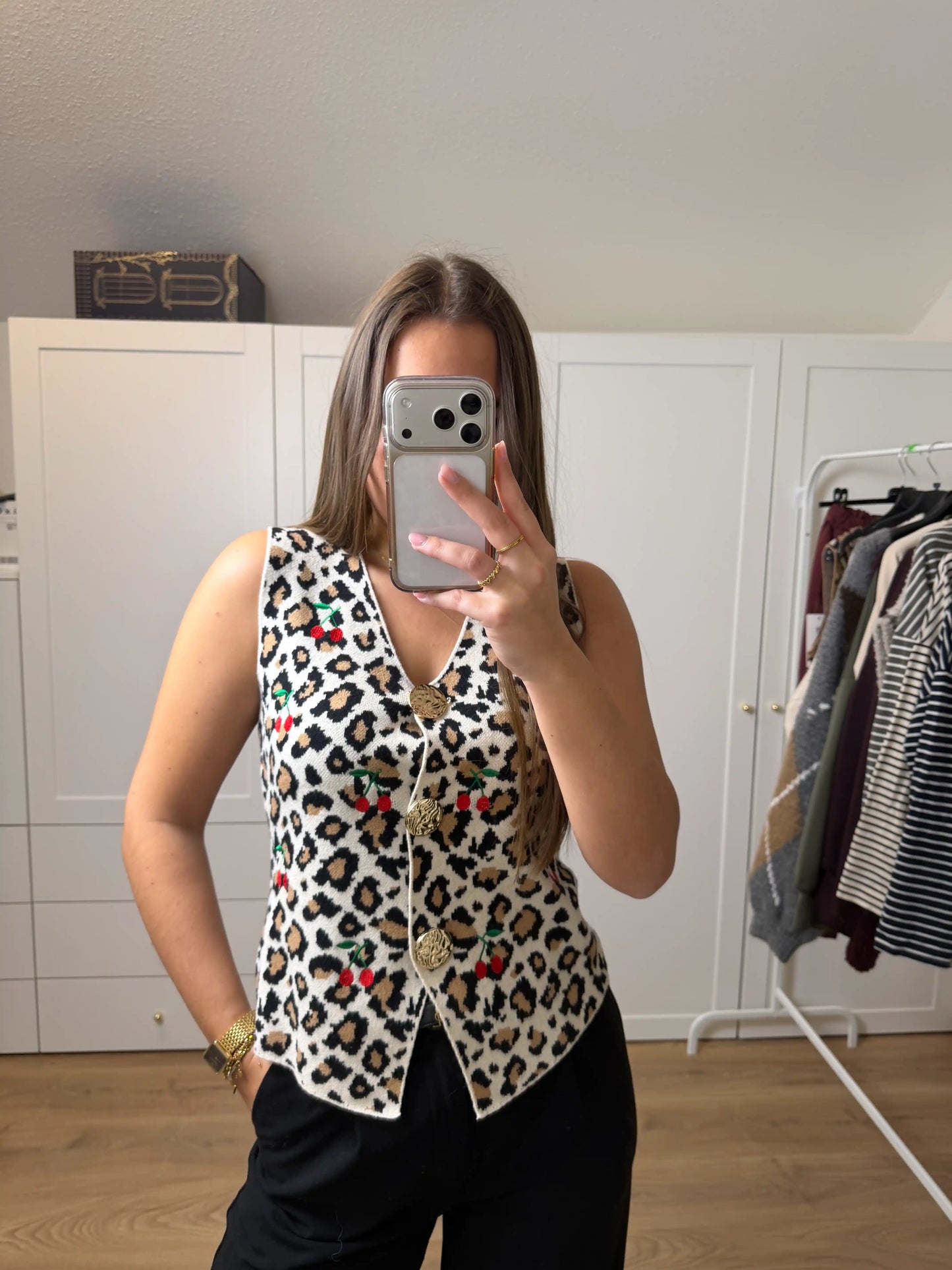 Weste "Cherry Leo" Beige