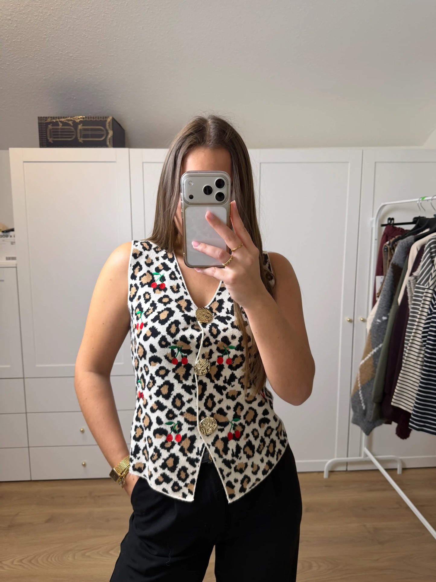 Weste "Cherry Leo" Beige