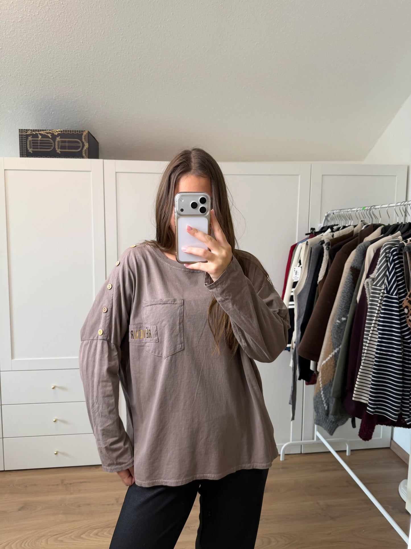 Langarmshirt "Reveur" Taupe