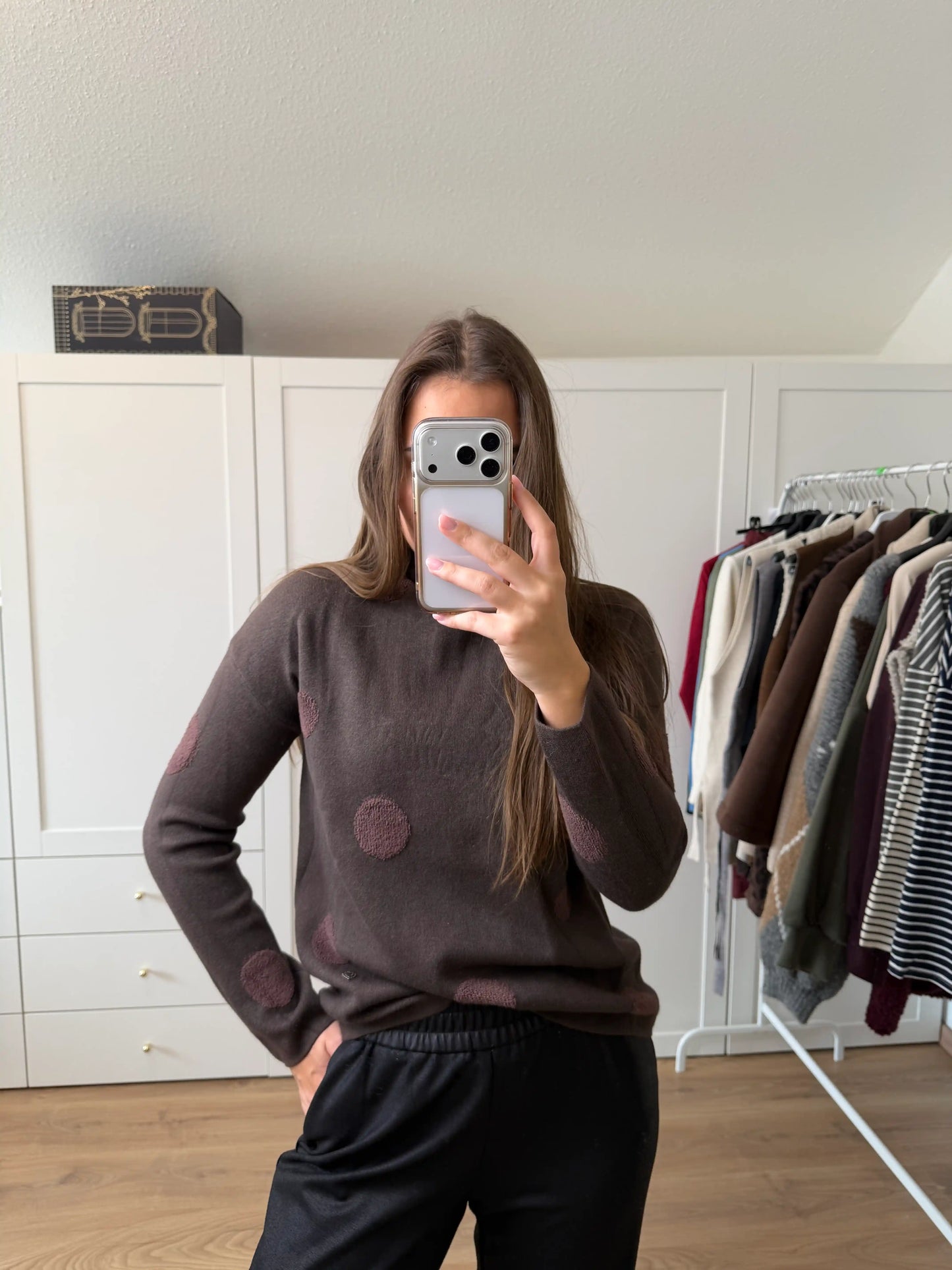 Pullover "Punkti" Schokobraun