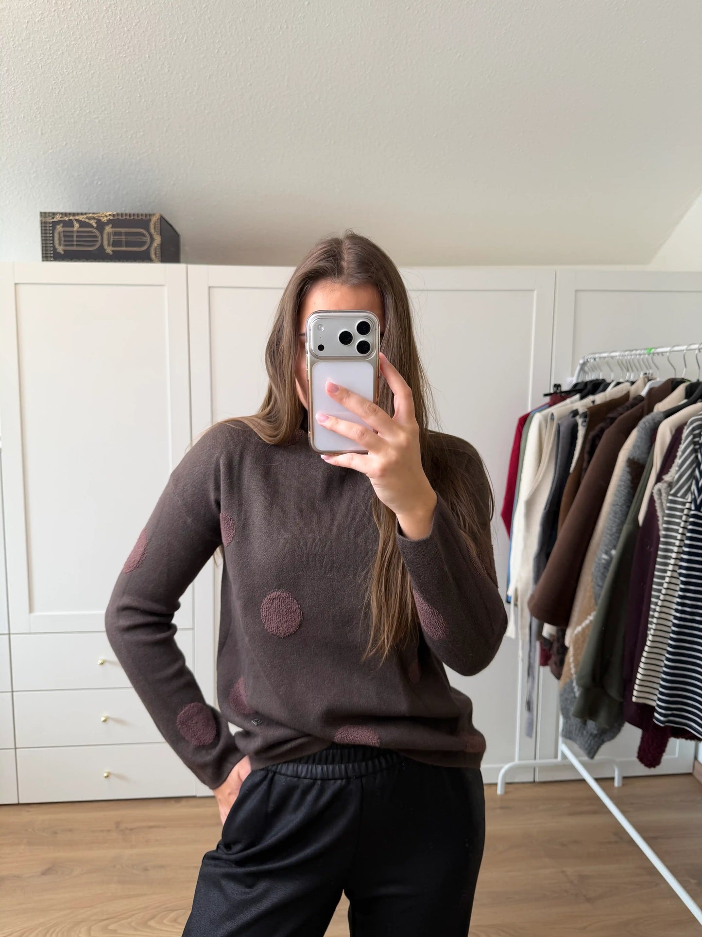 Pullover "Punkti" Schokobraun