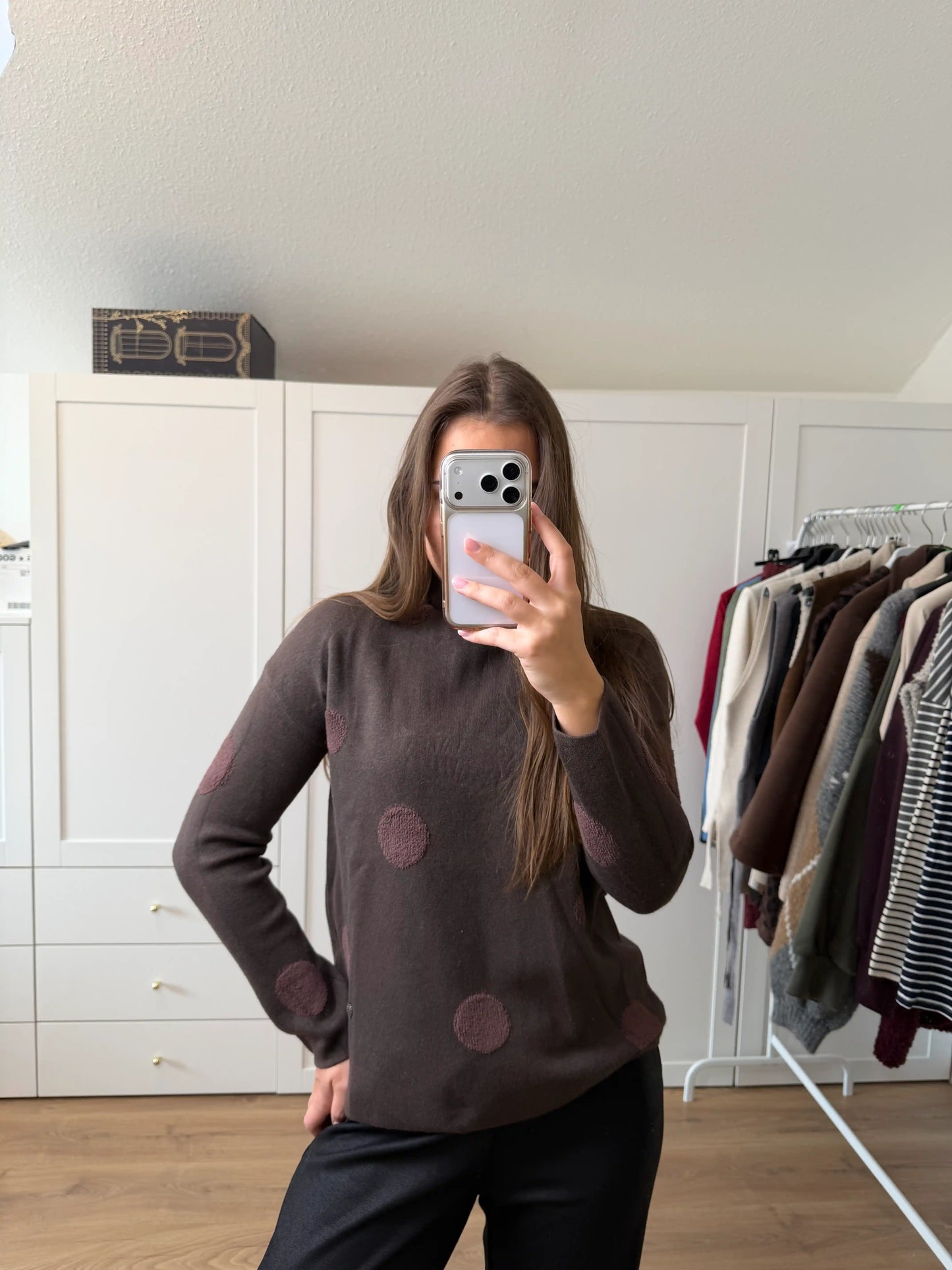 Pullover "Punkti" Schokobraun