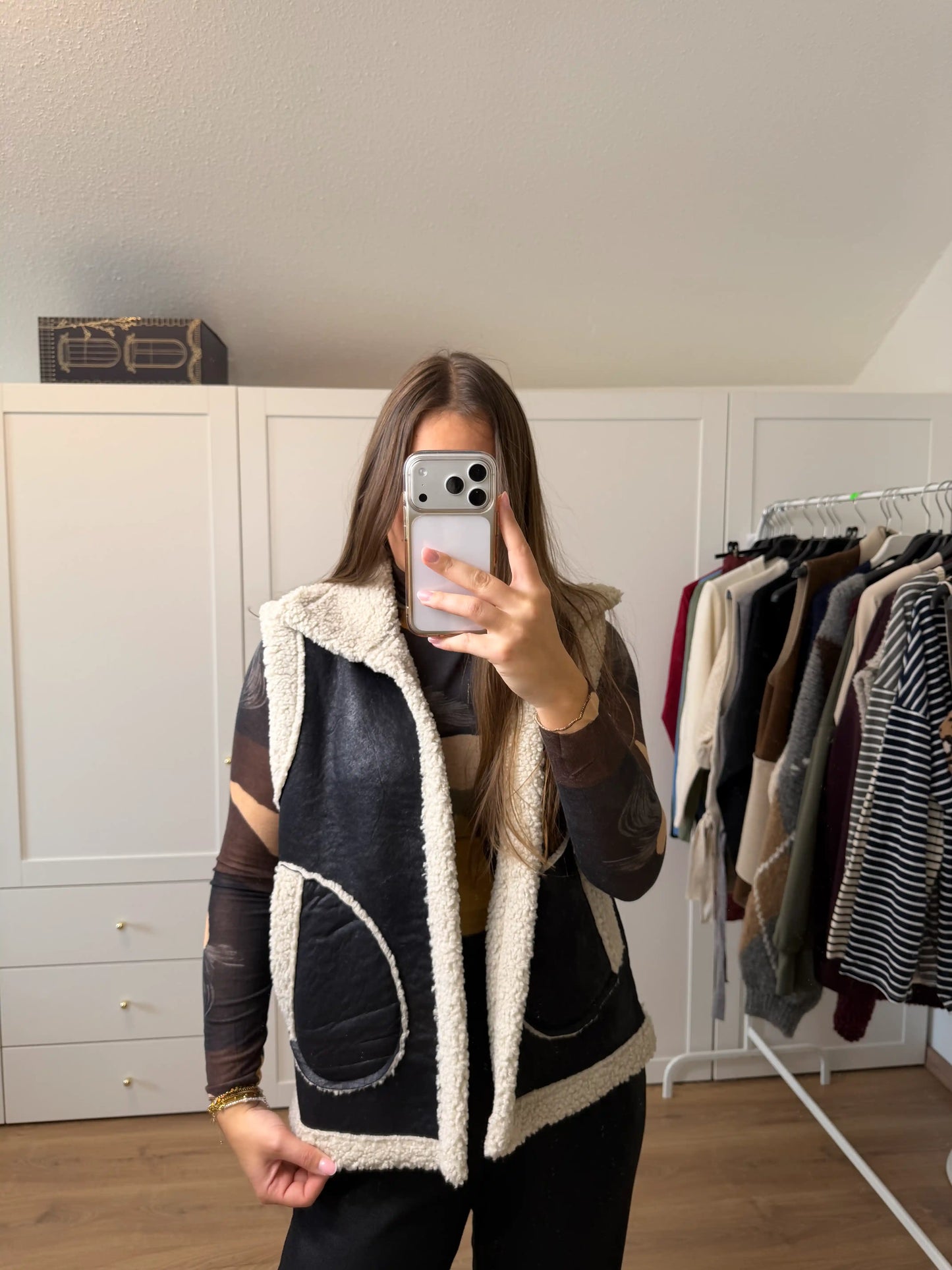 Gilet "Soft Teddy" Schwarz