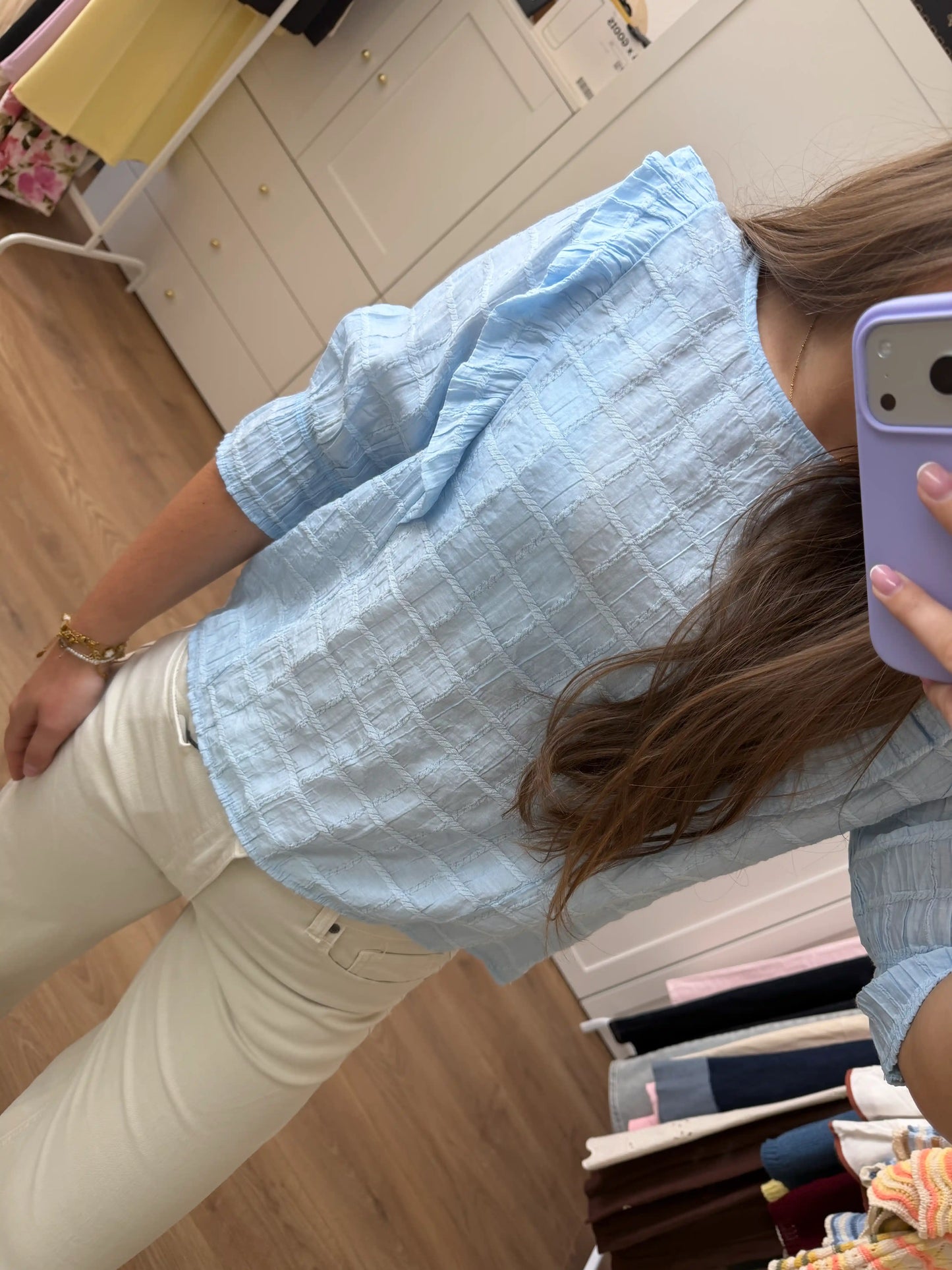 Bluse "Light Ruffle" Hellblau