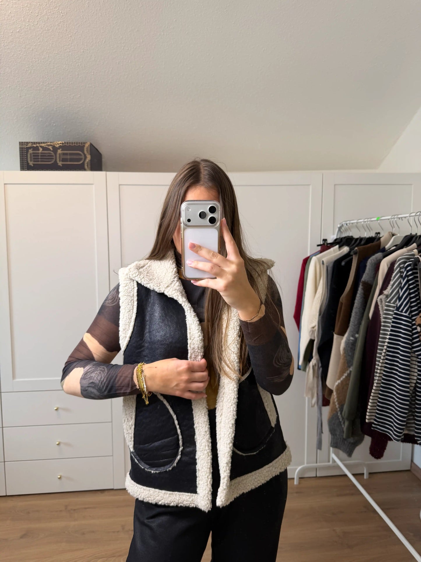 Gilet "Soft Teddy" Schwarz
