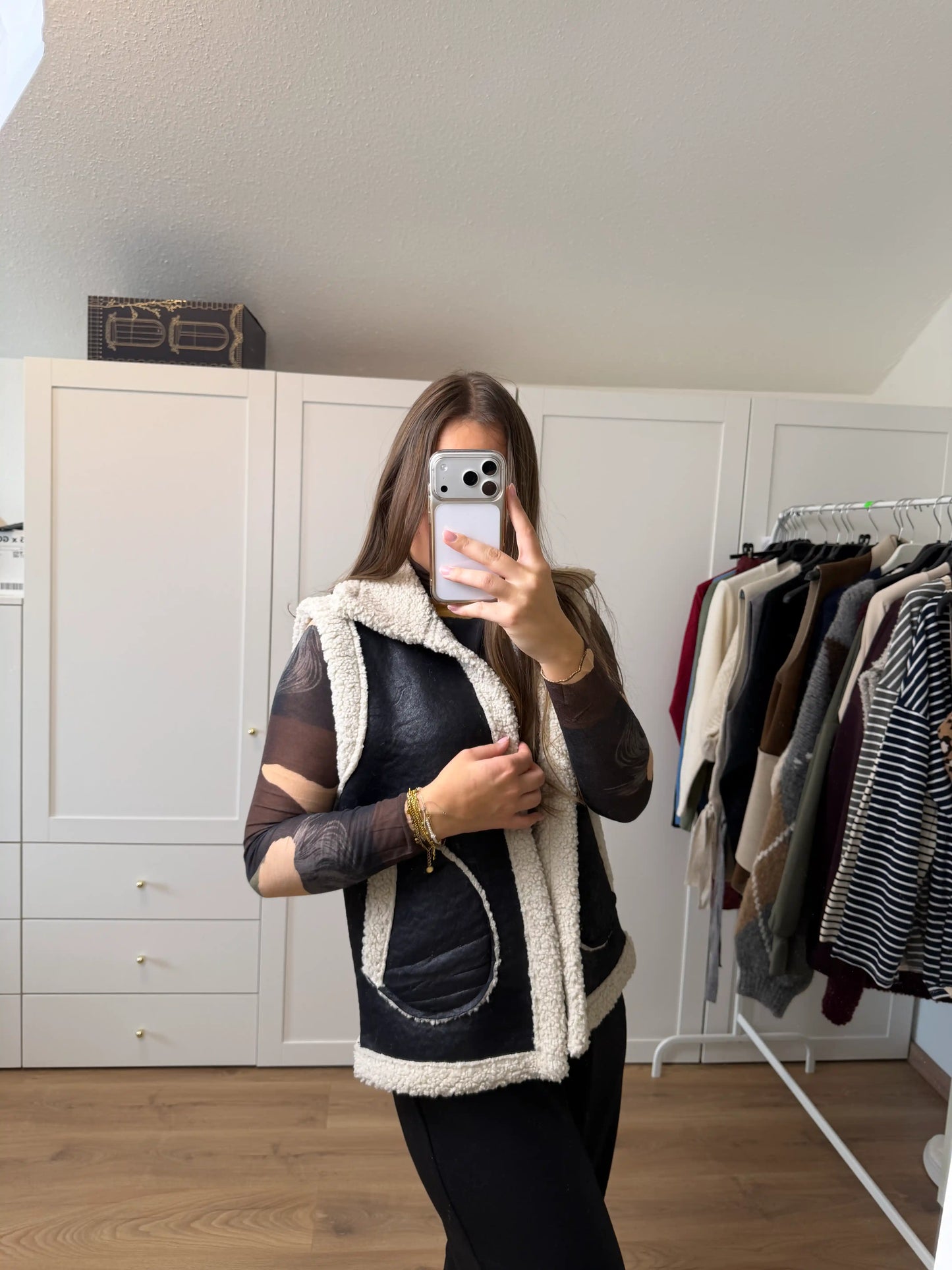 Gilet "Soft Teddy" Schwarz