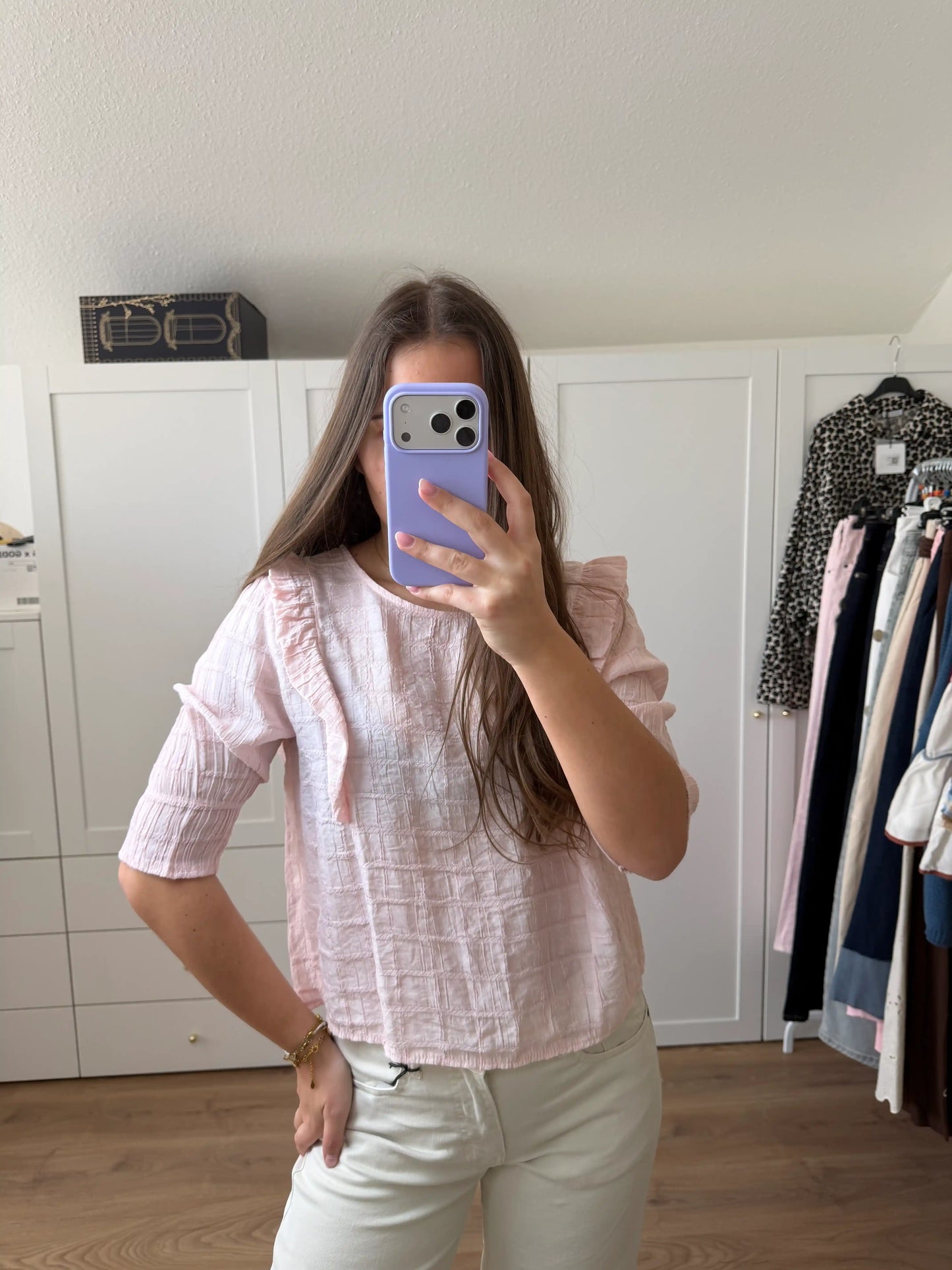 Bluse "Light Ruffle" Rosa