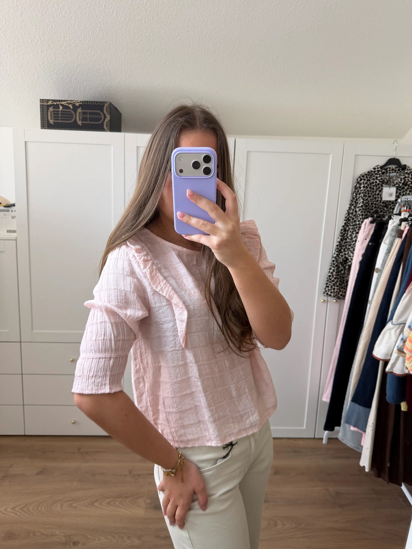 Bluse "Light Ruffle" Rosa