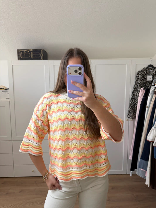 Häkelpullover "Wave" Orange