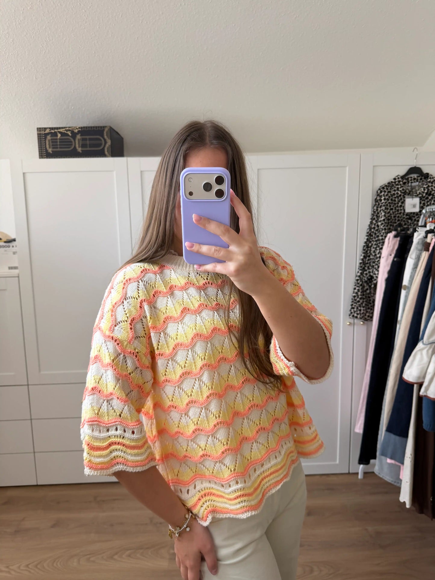 Häkelpullover "Wave" Orange