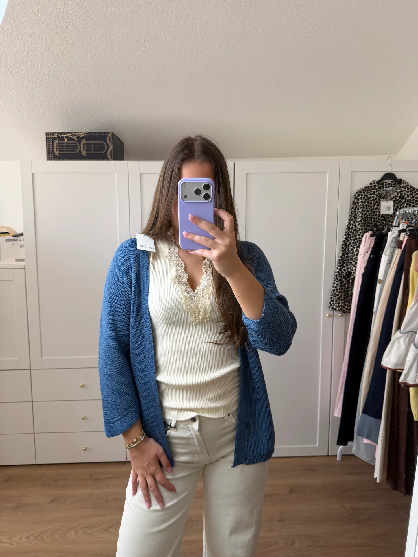 Weste "Soft Open" Mittelblau