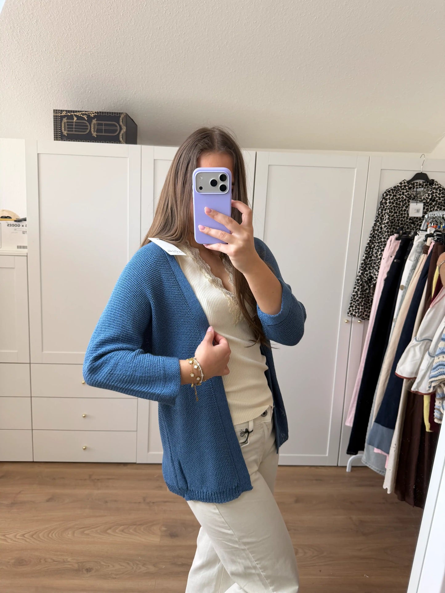 Weste "Soft Open" Mittelblau