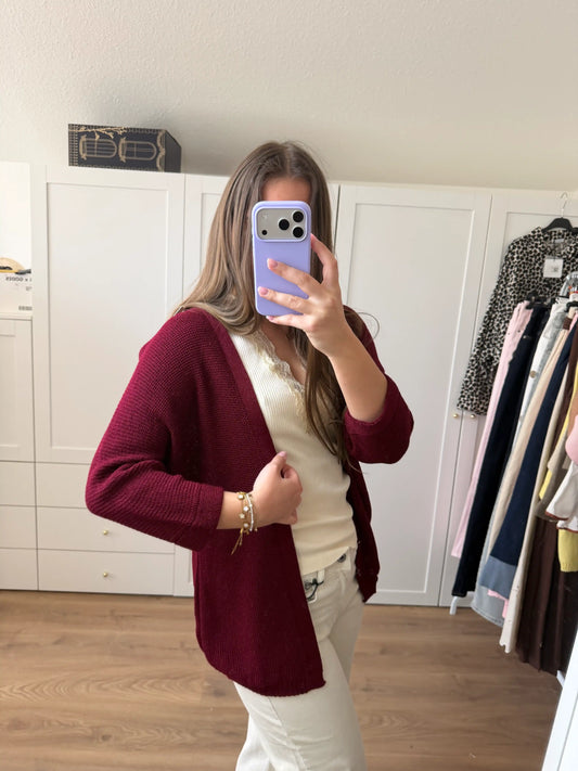 Weste "Soft Open" Weinrot