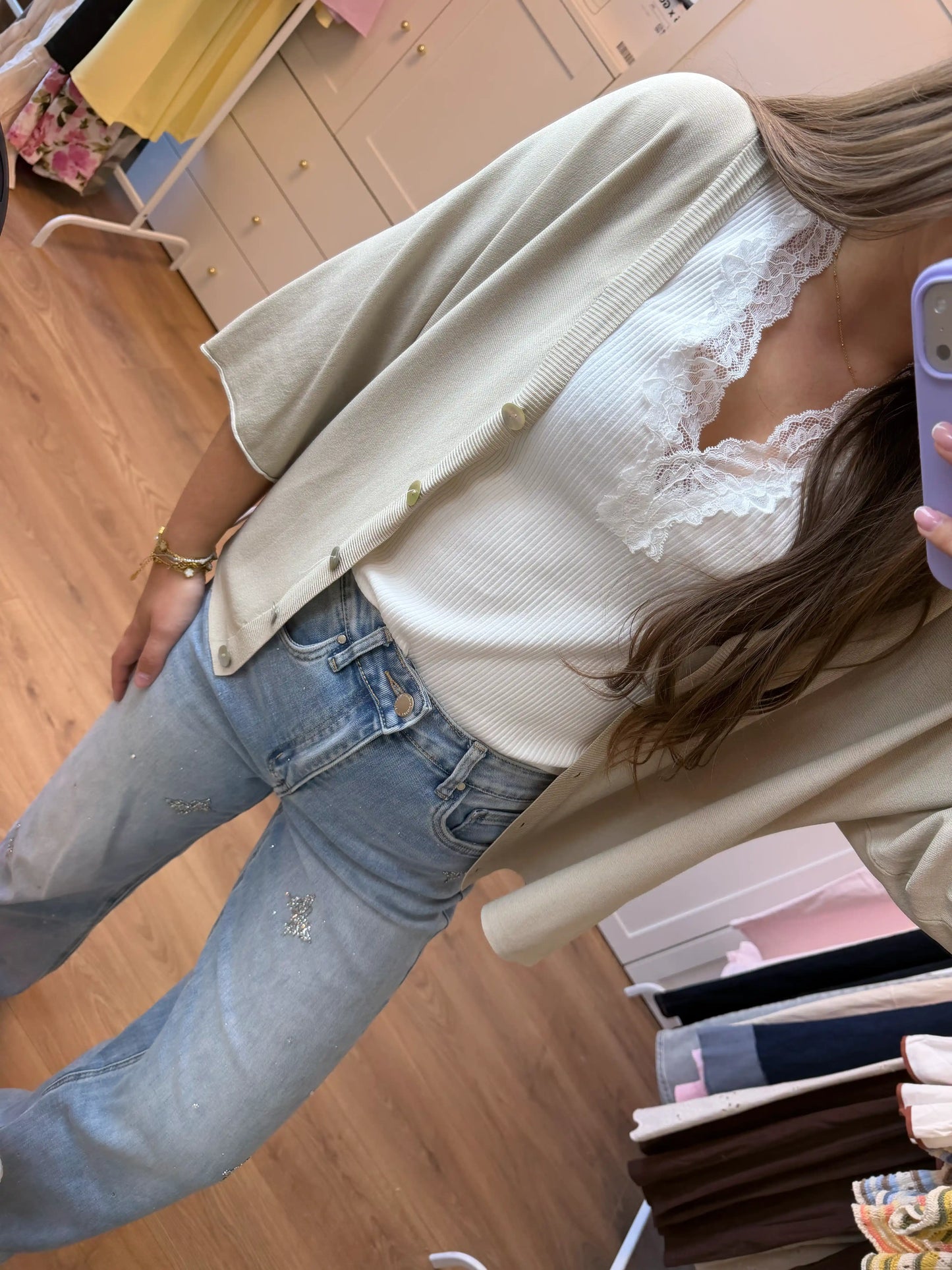 Oberteil "Soft Open" Beige