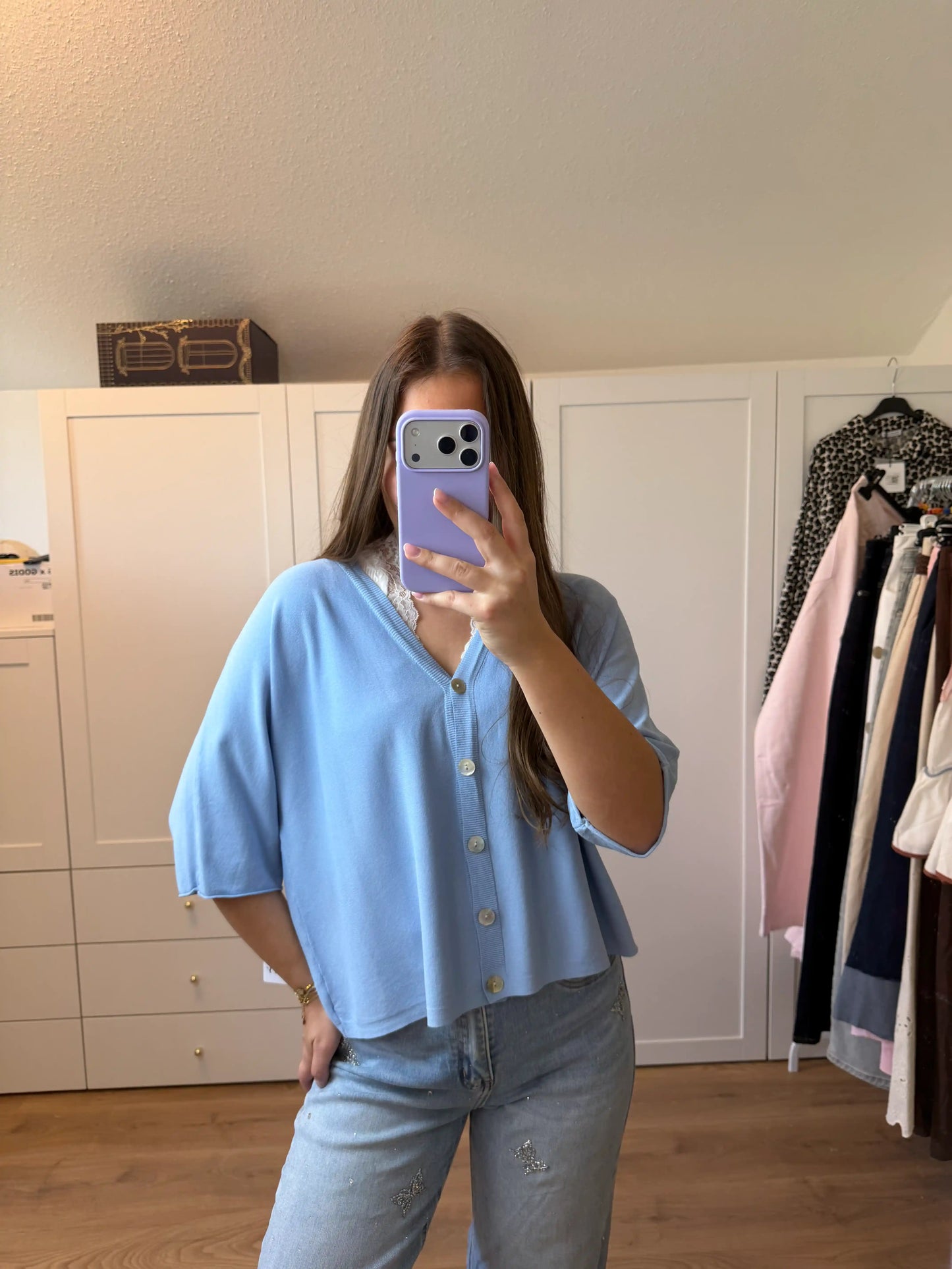 Oberteil "Soft Open" Hellblau