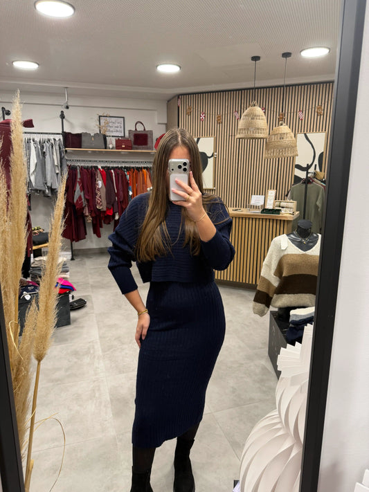 Strickkleid "2-teilig" Dunkelblau