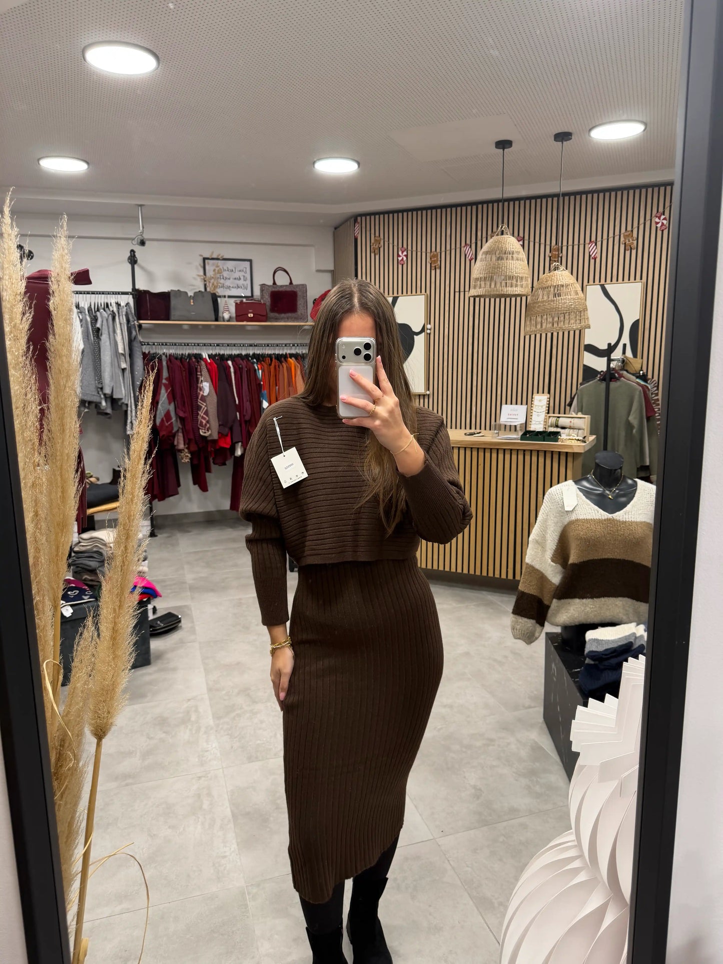 Strickkleid "2-teilig" Schokobraun