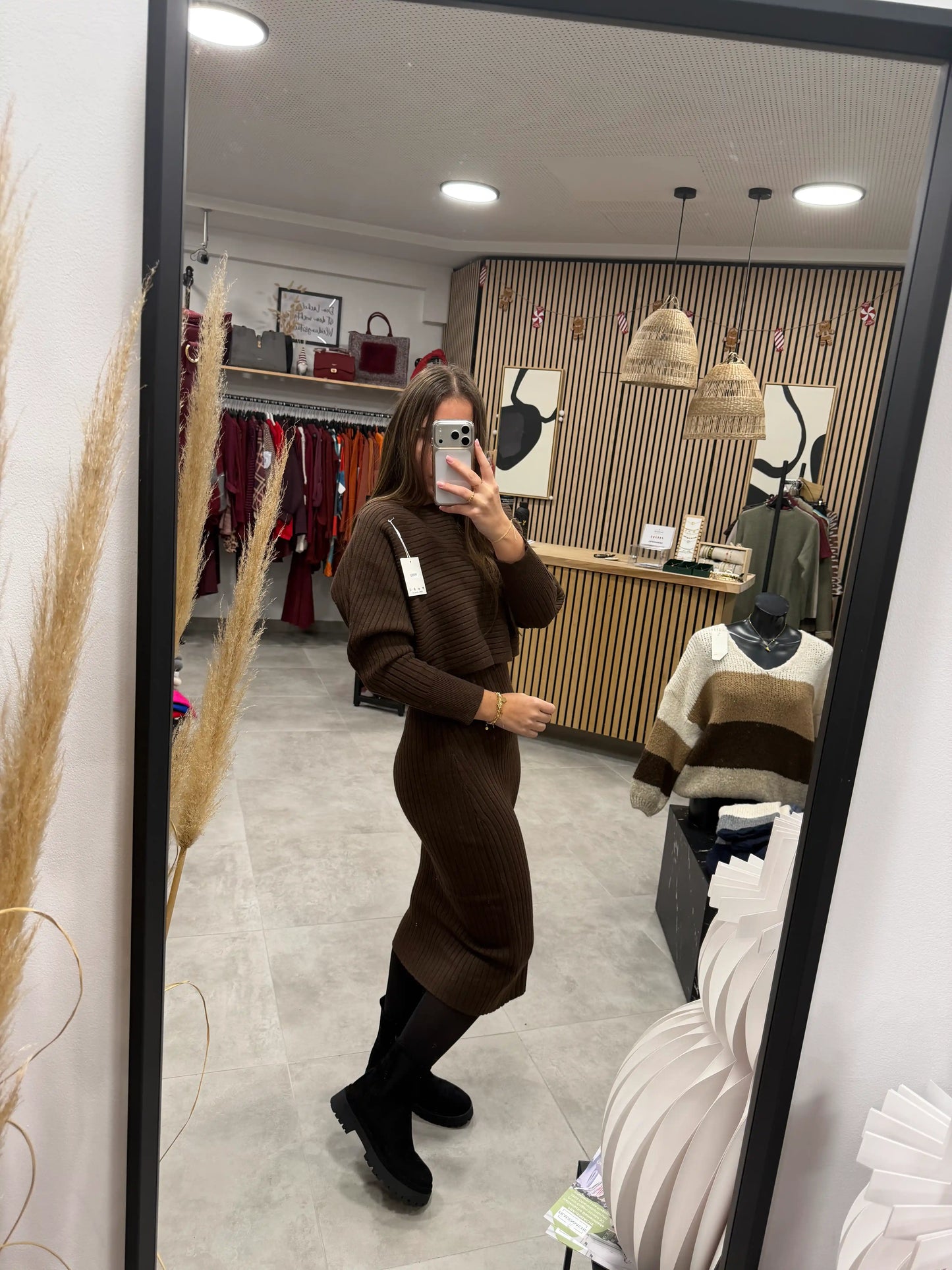 Strickkleid "2-teilig" Schokobraun